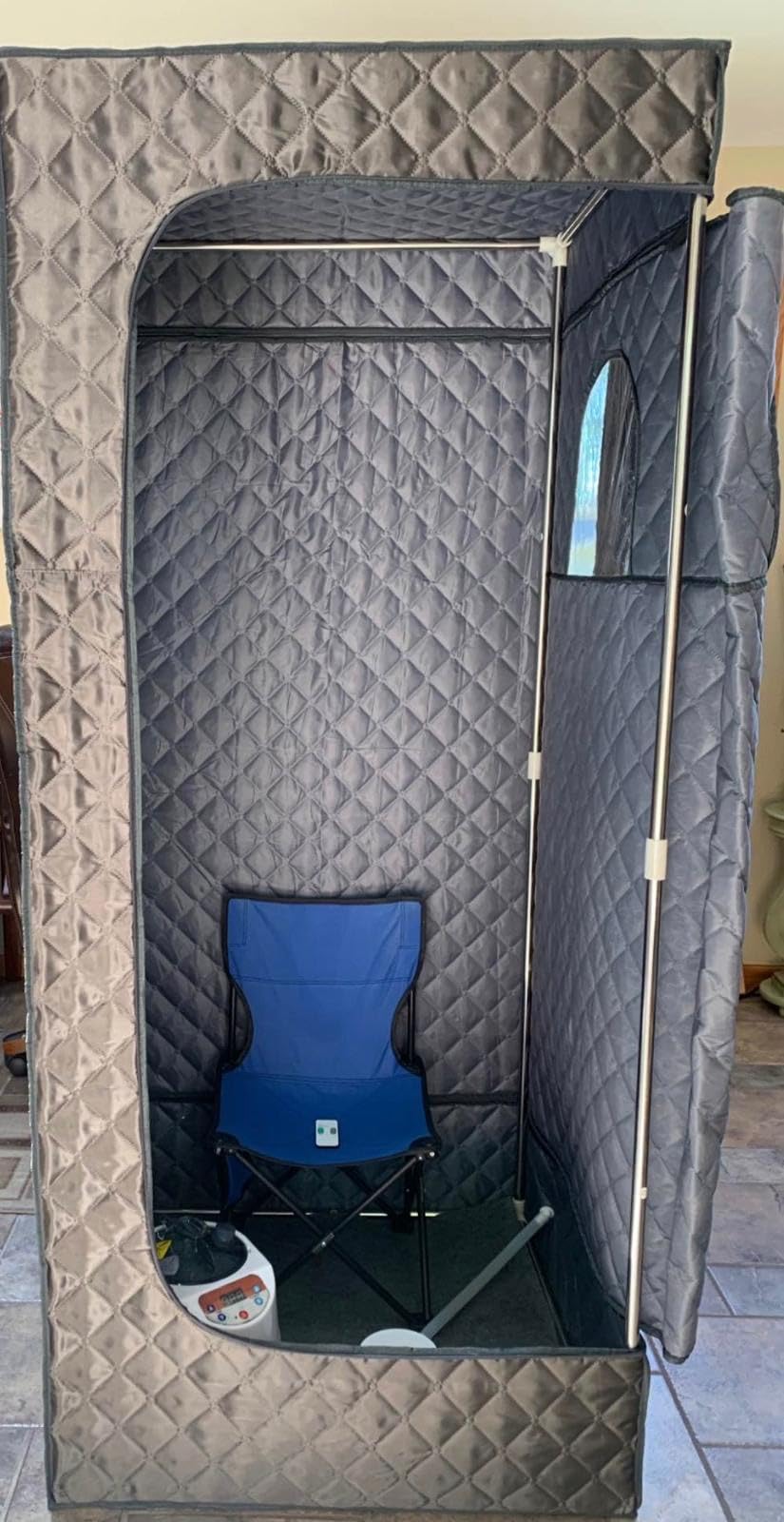 X-Vcak Upgraded 2 Person Sauna, Portable Sauna with 5 Layer Waterproof, Portable Steam Sauna Tent with 2 Steamers, 2 Folding Chair, 71