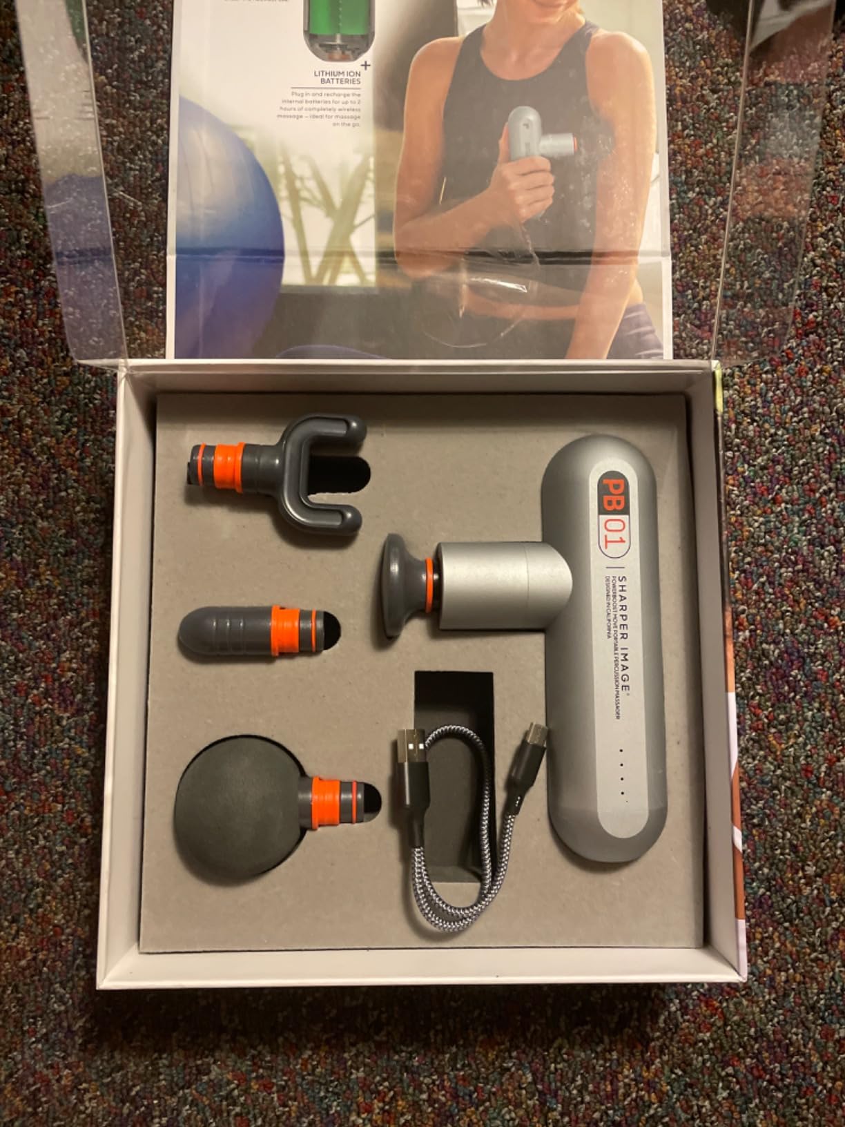 Sharper Image Powerboost Mini Deep Tissue Massage Gun, Powerful & Compact | Lightweight Percussion Massager, Muscle Recovery & Pain Relief, Quiet Handheld Massage Tool customer photo 1