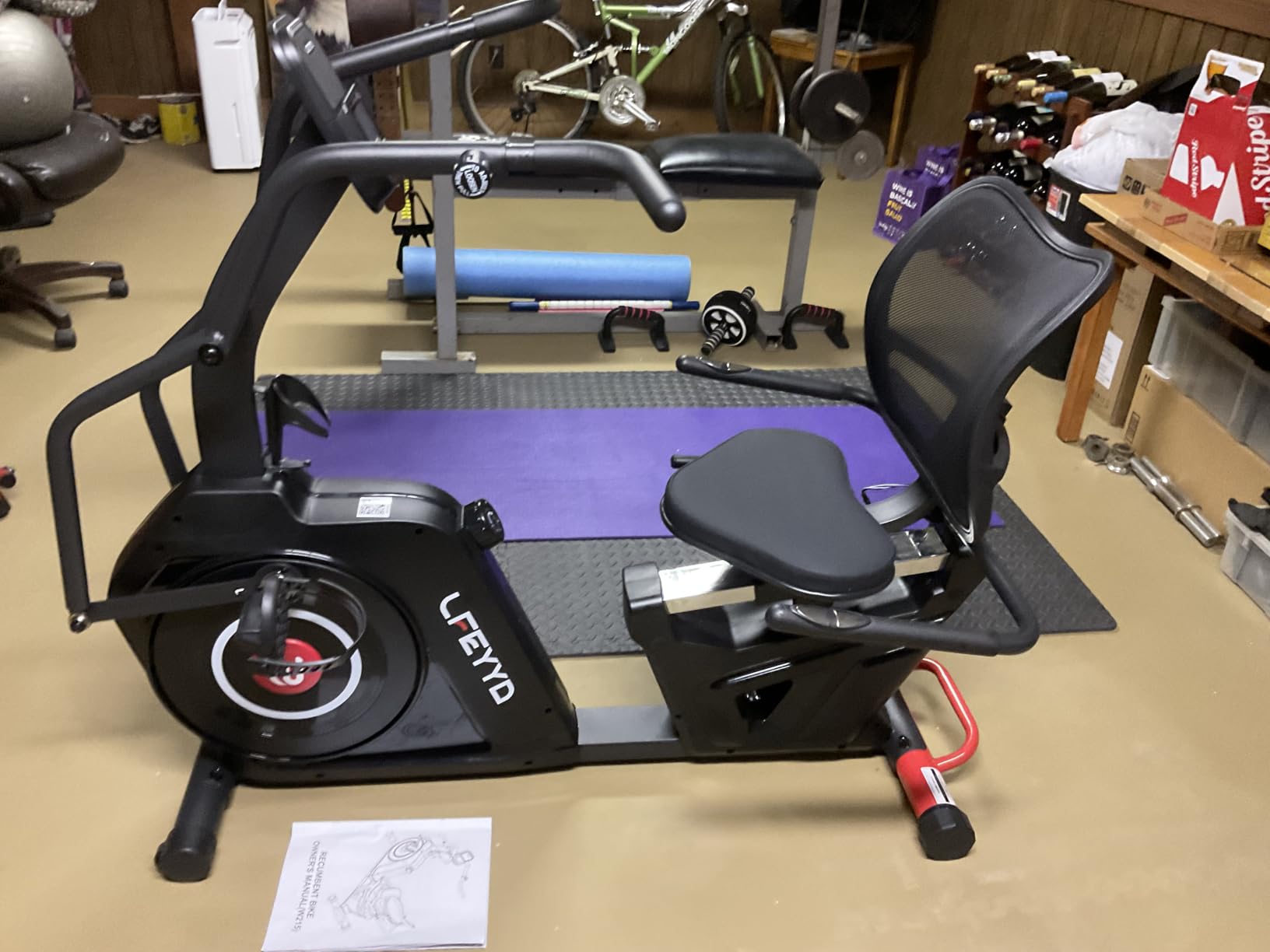 Recumbent Exercise Bike for Home, Stationary Bike with Arm Exerciser, 16-Level Magnetic Resistance, Bluetooth App, LCD Monitor, 450LBS Capacity, Heart Rate, Heavy-Duty Frame, Low-Impact Cardio & Physical Therapy customer photo 1