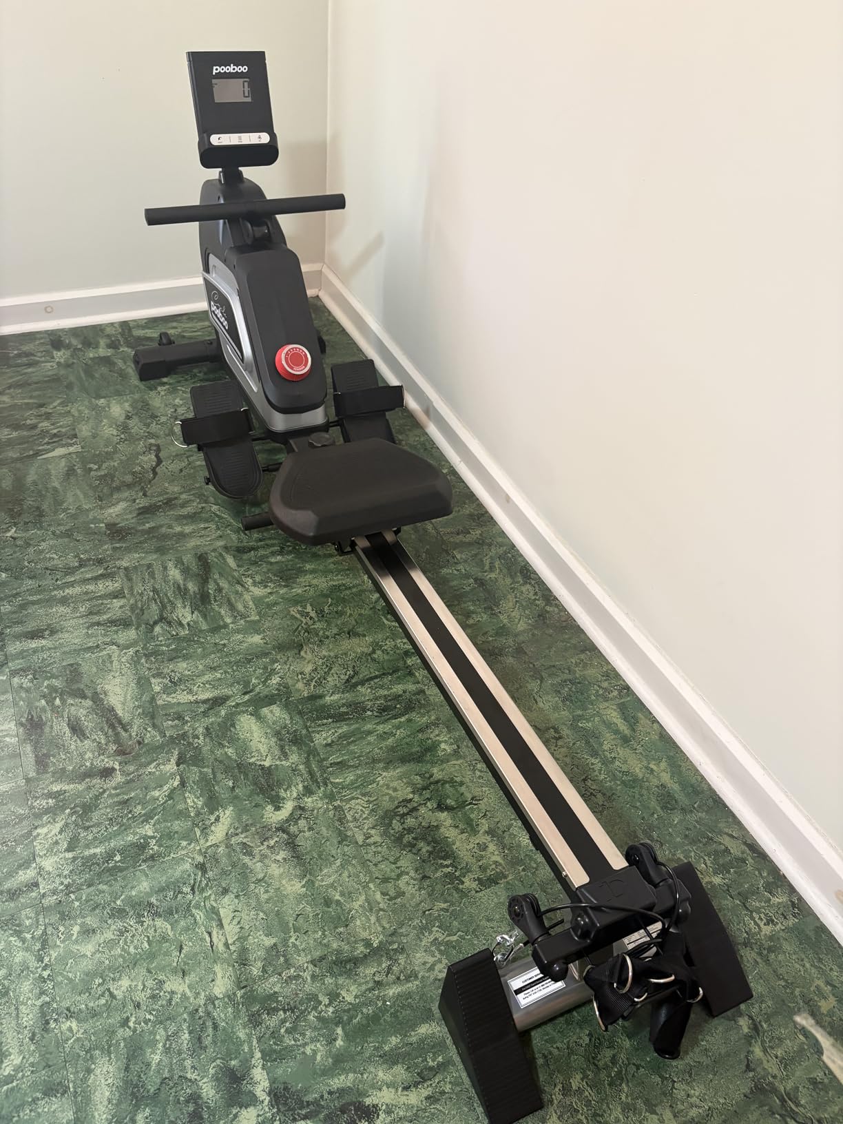 pooboo Rowing Machines for Home, Magnetic Rowing Machine with Adjustable Resistance, Folding Rower Machine of Quiet, 350lbs Weight Capacity, Comfortable Seat Cushion, LCD Monitor, App Support customer photo 1