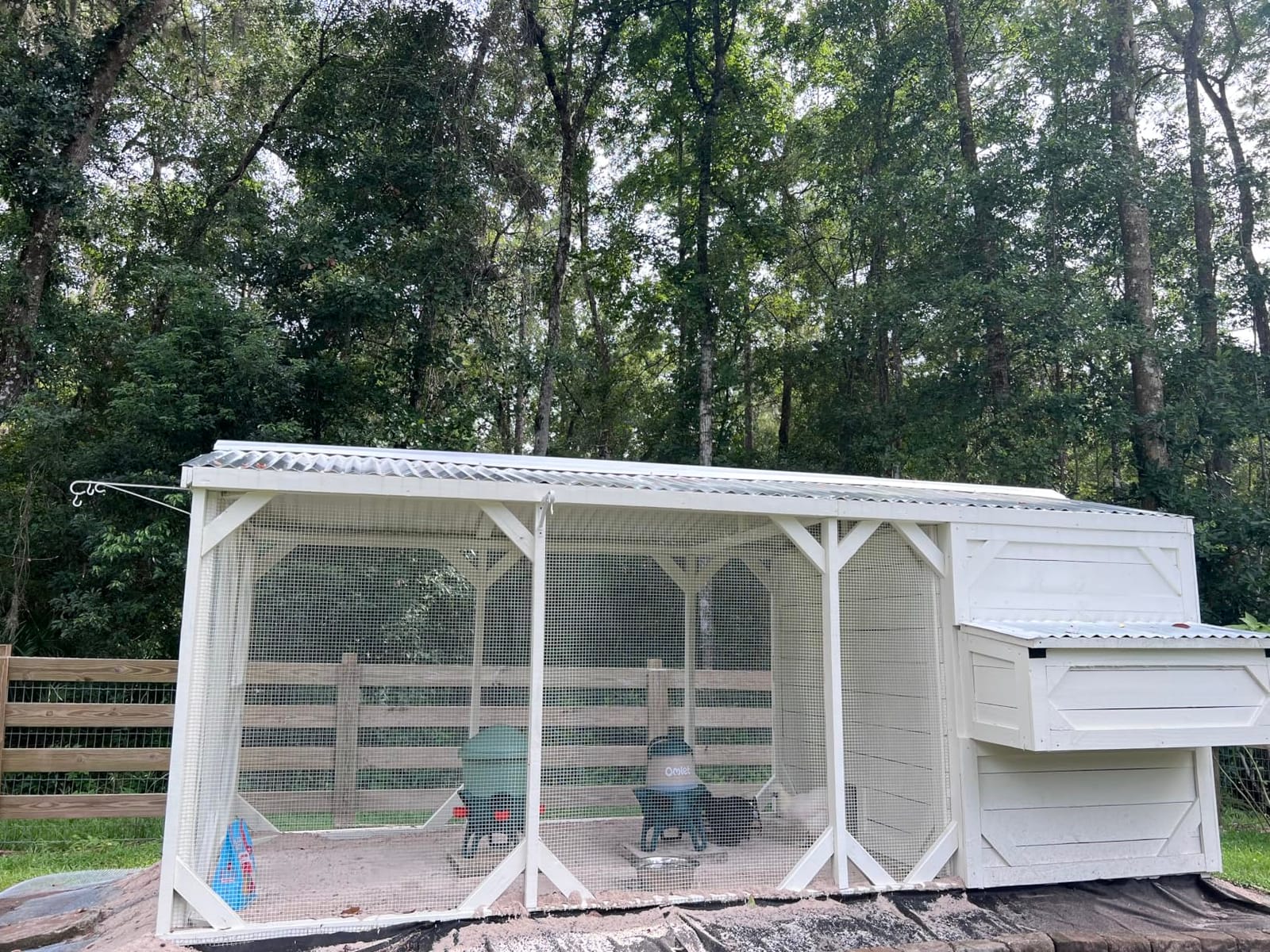 Omlet No Waste Chicken Feeder for Coop | Anti-Spill Poultry Feeder with 3 Feeding Ports | Hanging or Free Standing | Weatherproof | 6lb customer photo 2