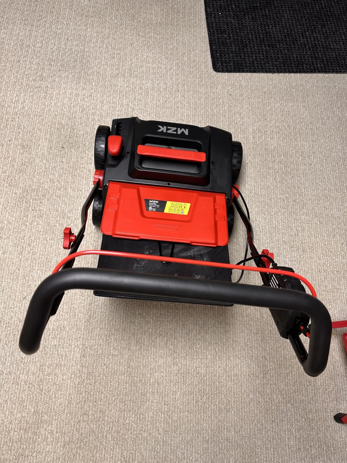 MZK 15-Inch Lawn Dethatcher, Electric Scarifier with Bag | Wider 15-inch path, adjustable height, and 8-gal collection bag help improve lawn airflow and growth. customer photo 2