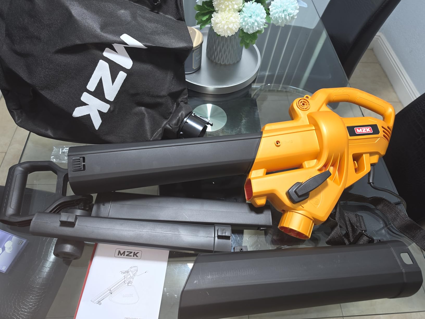 MZK 3 in 1 Electric Leaf Blower Corded, Leaf Vacuum and Leaf Mulcher, 460 CFM, 167 MPH Airflow, Corded Blowers with 40L Leaf Collection Bag for Yard, Garden, LB67M customer photo 2