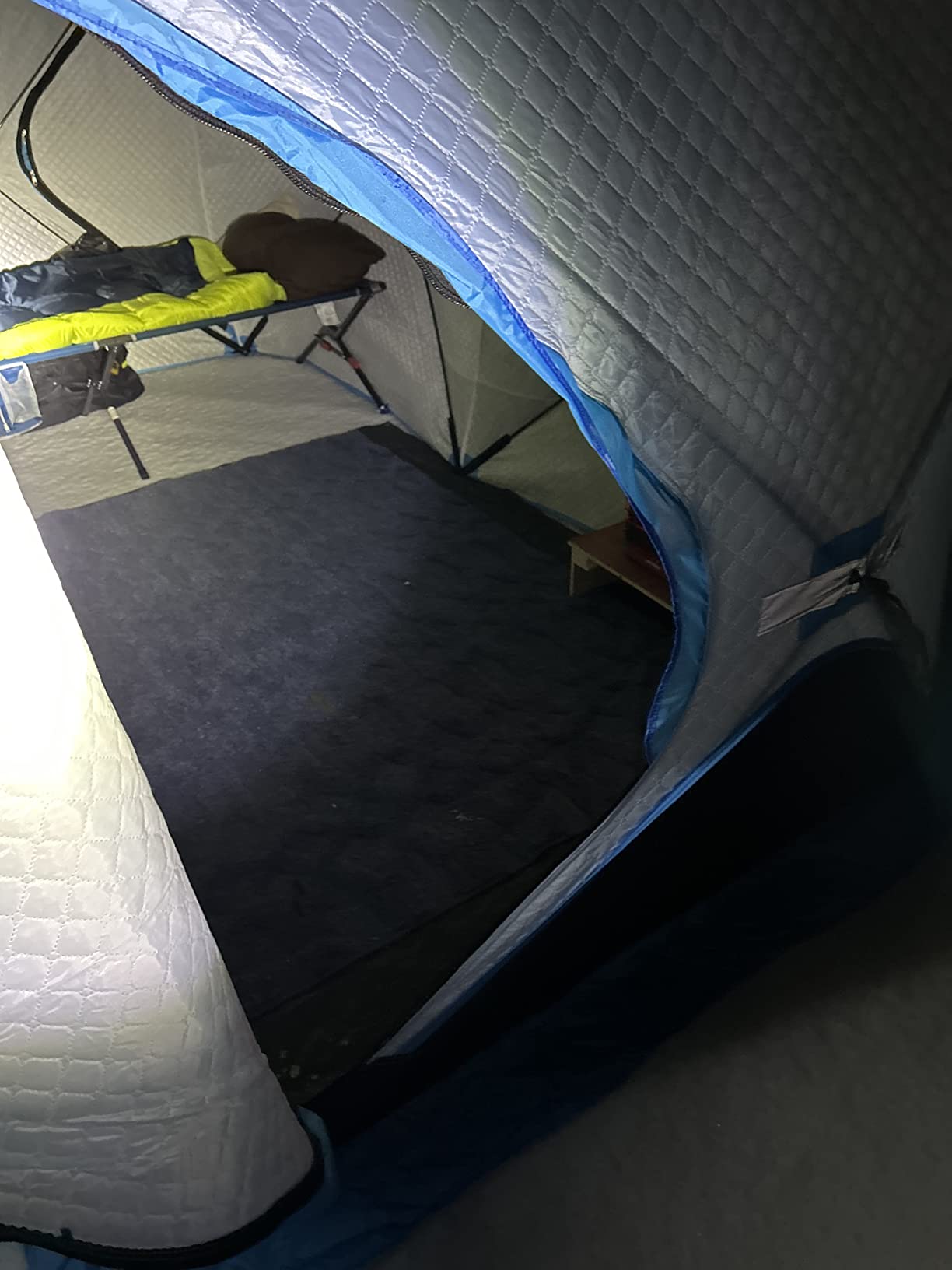 Outsunny Ice Fishing Shelter Portable Insulated | Pop-up Ice Fishing Tent, Ice Shanty, 2 Doors, Carrying Bag customer photo 2