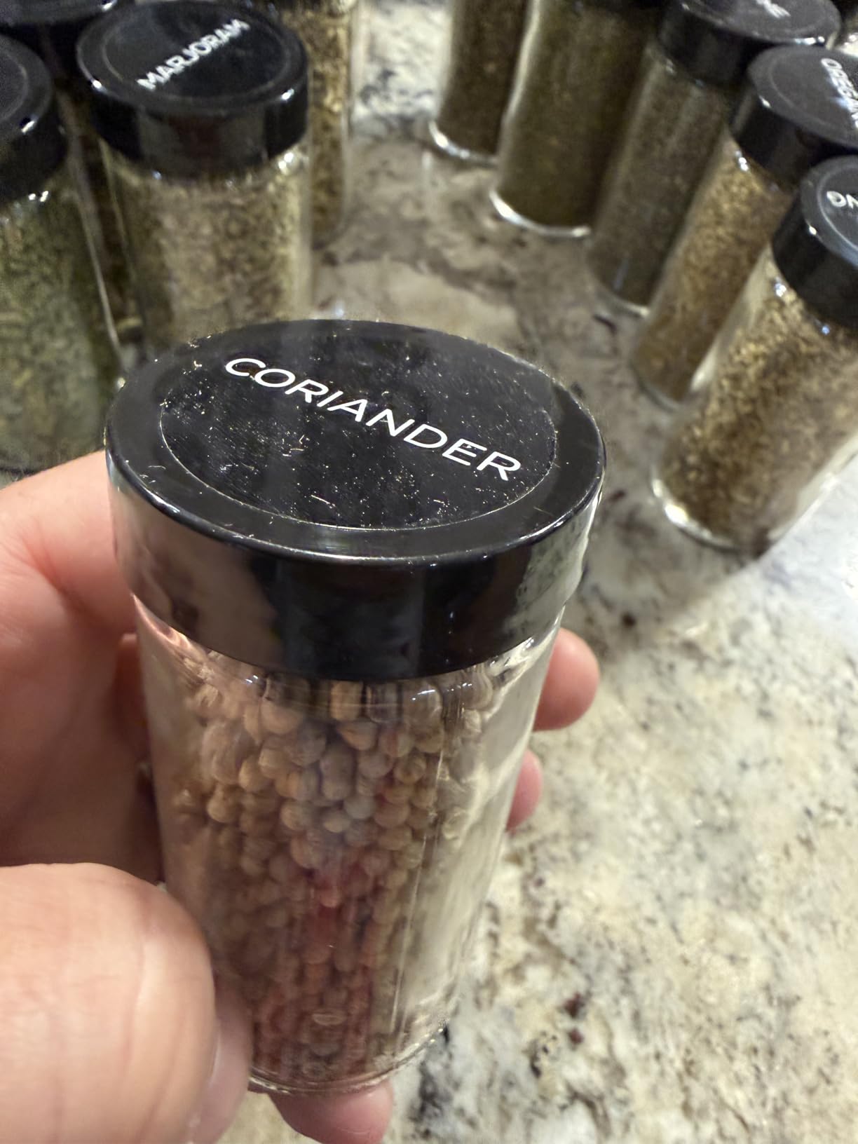 Kamenstein 20 Jar Revolving Countertop Spice Rack with Spices Included, FREE Spice Refills for 5 Years, Polished Stainless Steel with Black Caps, 30020 customer photo 1
