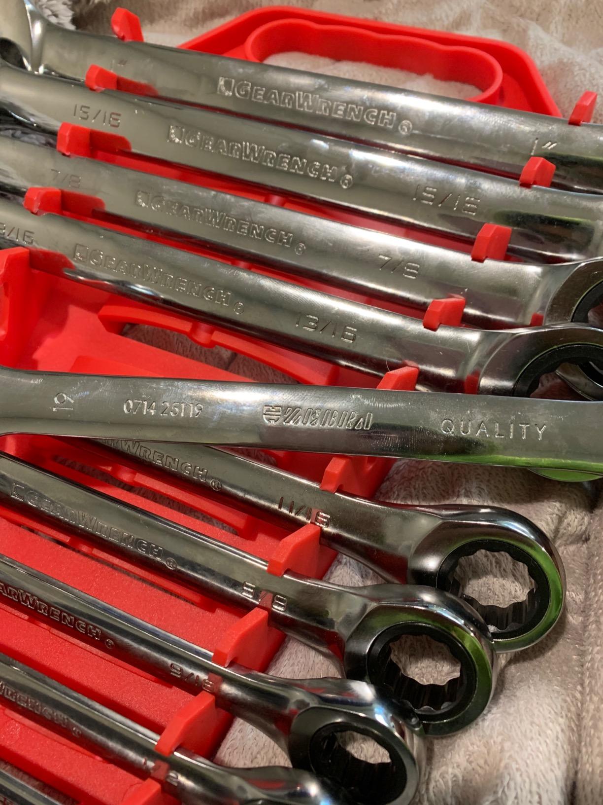 GEARWRENCH 13 Piece 12 Point Ratcheting Combination Wrench Set SAE | 9312 customer photo 1