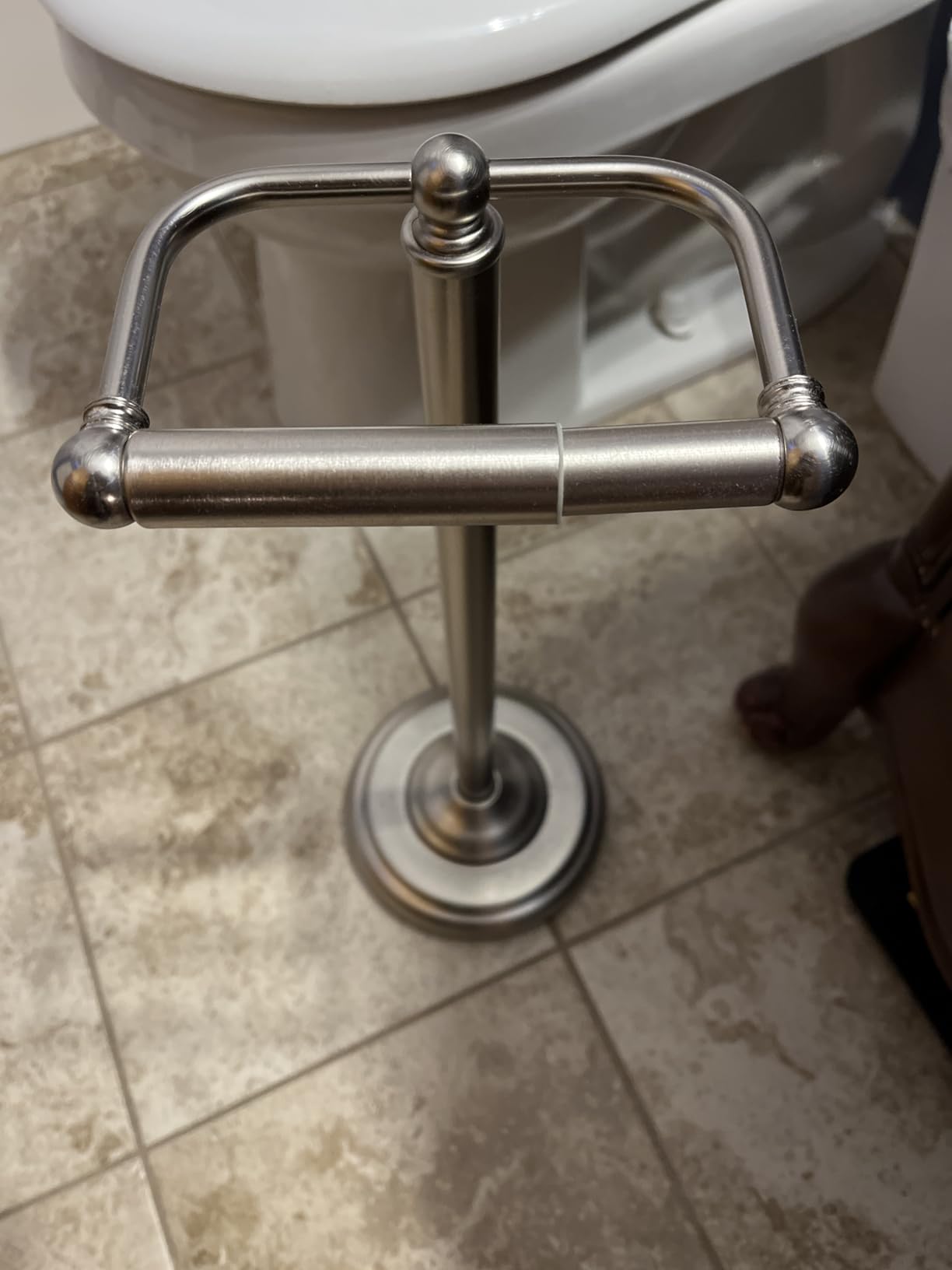 Gatco 1436MX Toilet Paper Holder Stand, Weighted Base, Matte Black, Freestanding Bathroom Floor Stand, 22 Inch customer photo 2