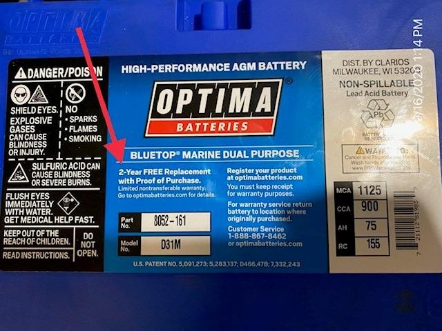 OPTIMA® Batteries D31M BLUETOP® Boat and RV Dual Purpose Sealed AGM Battery customer photo 2
