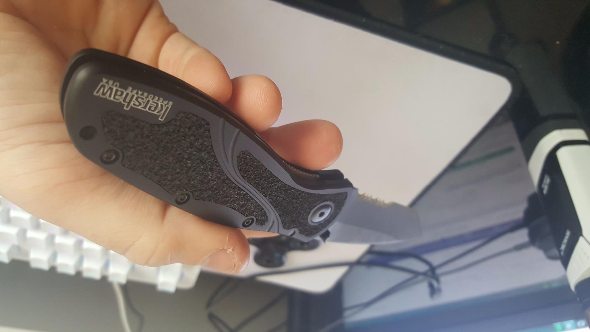 Kershaw Blur Pocket Knife, Black, 3.4 Inch Recurve Blade customer photo 2