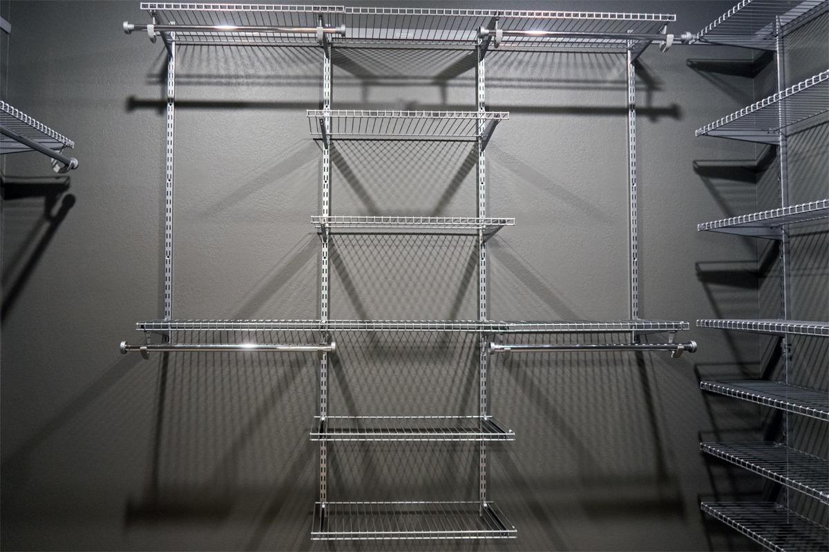 Rubbermaid Configurations Deluxe Custom Closet Kit 4-8 Ft. Adjustable Metal Wire Shelving Titanium Finish Expandable Organization System Hardware Included for Home Closet/Pantry/Laundry/Mudroom customer photo 2