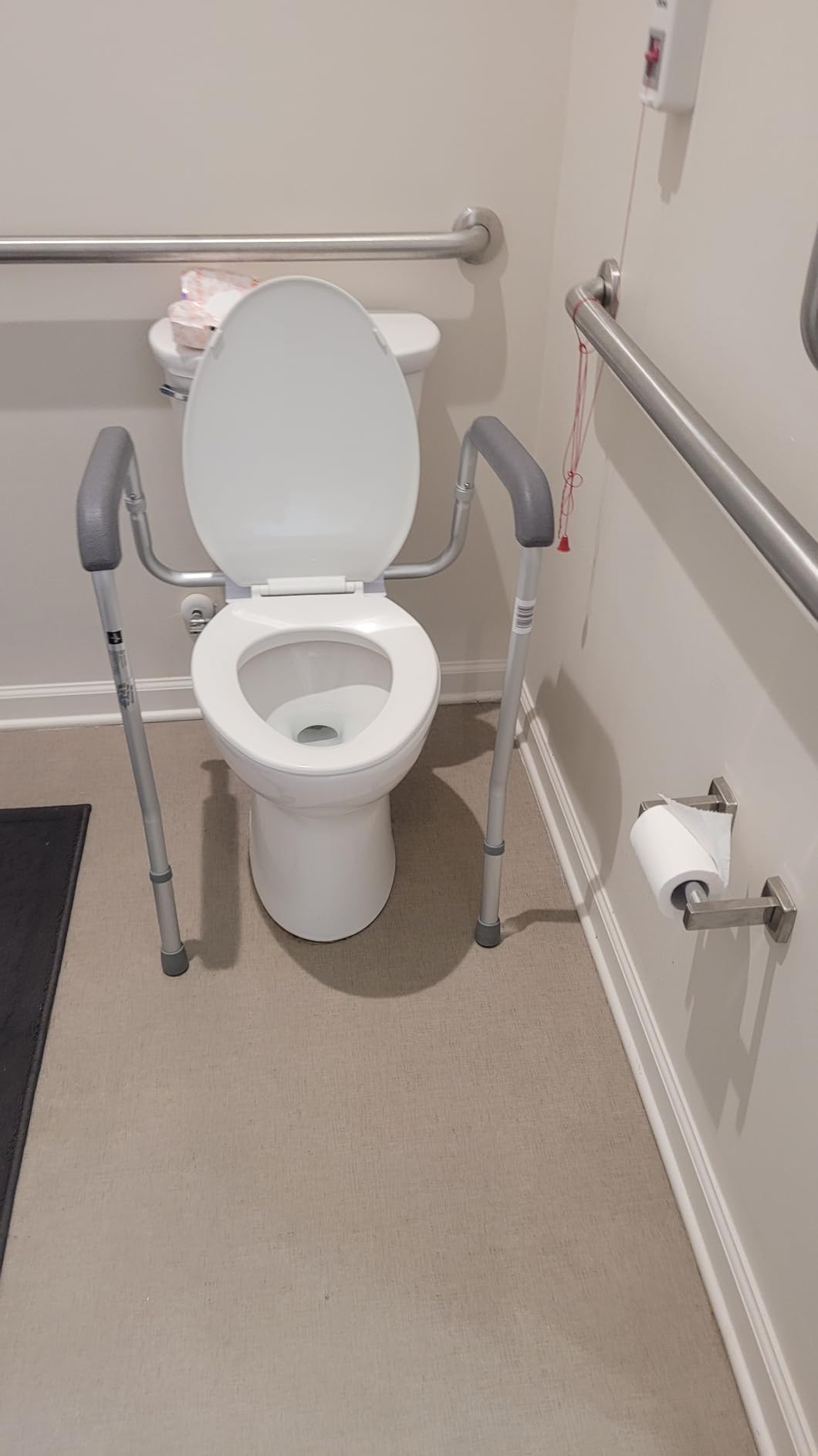 Medline Toilet Handle Safety Rail, Aluminum Grab Bar for Bathroom, 27.5