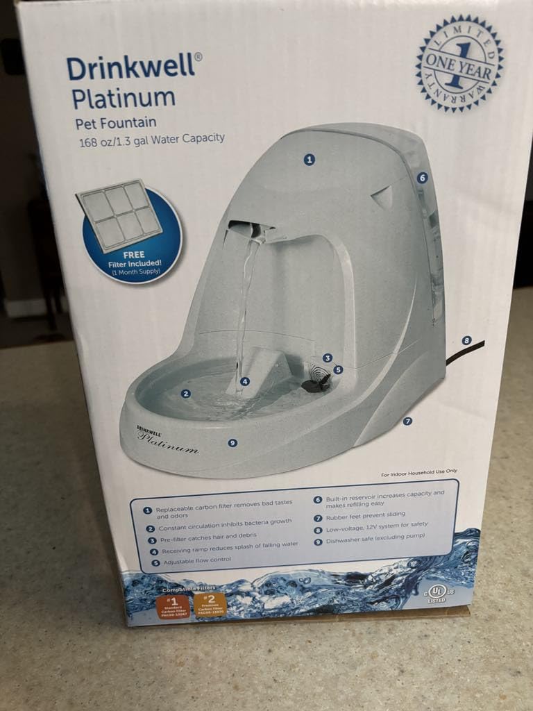 PetSafe Drinkwell Platinum Cat Water Fountain, 168 oz/5L, Grey customer photo 2