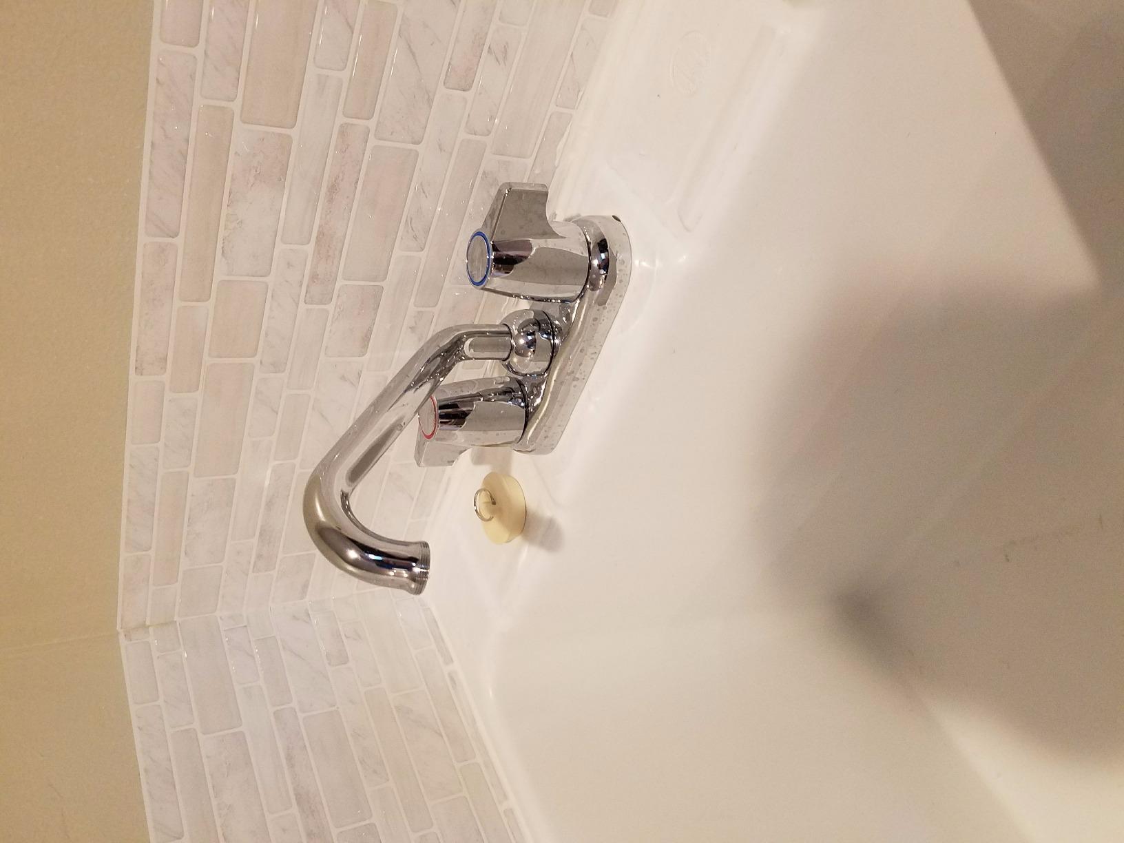 Moen Chrome Chateau Two-Handle 4-Inch Centerset Utility or Laundry Sink Faucet with Threaded Spout, 74998 customer photo 1