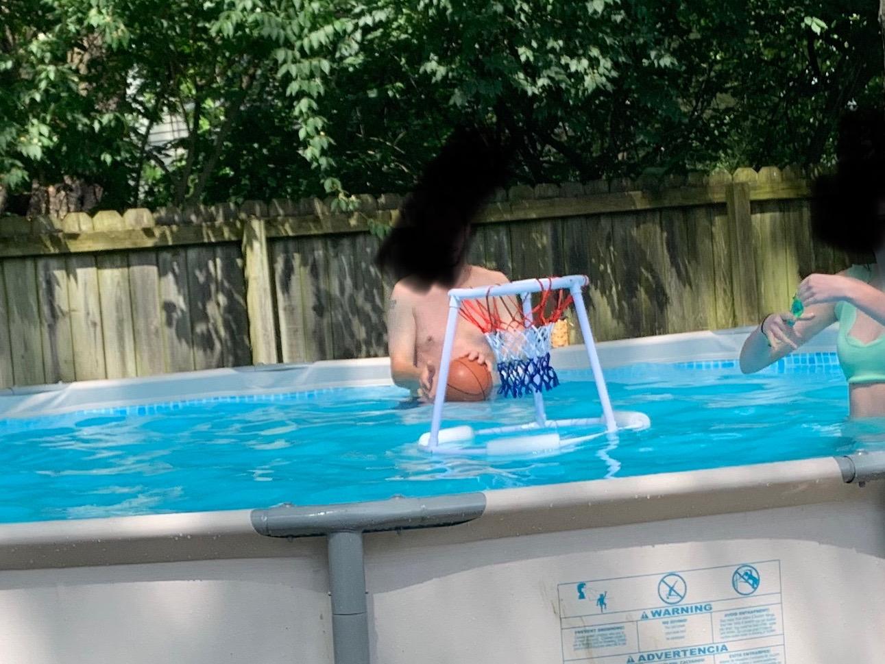 SWIMLINE Pool Basketball Hoop Floating Or Poolside Game With Real Feel Net & Float Foam For Kids & Adults Swimming Splash Super Hoops With Water Basketball Pools Toy Outdoor Summer 9162 customer photo 1