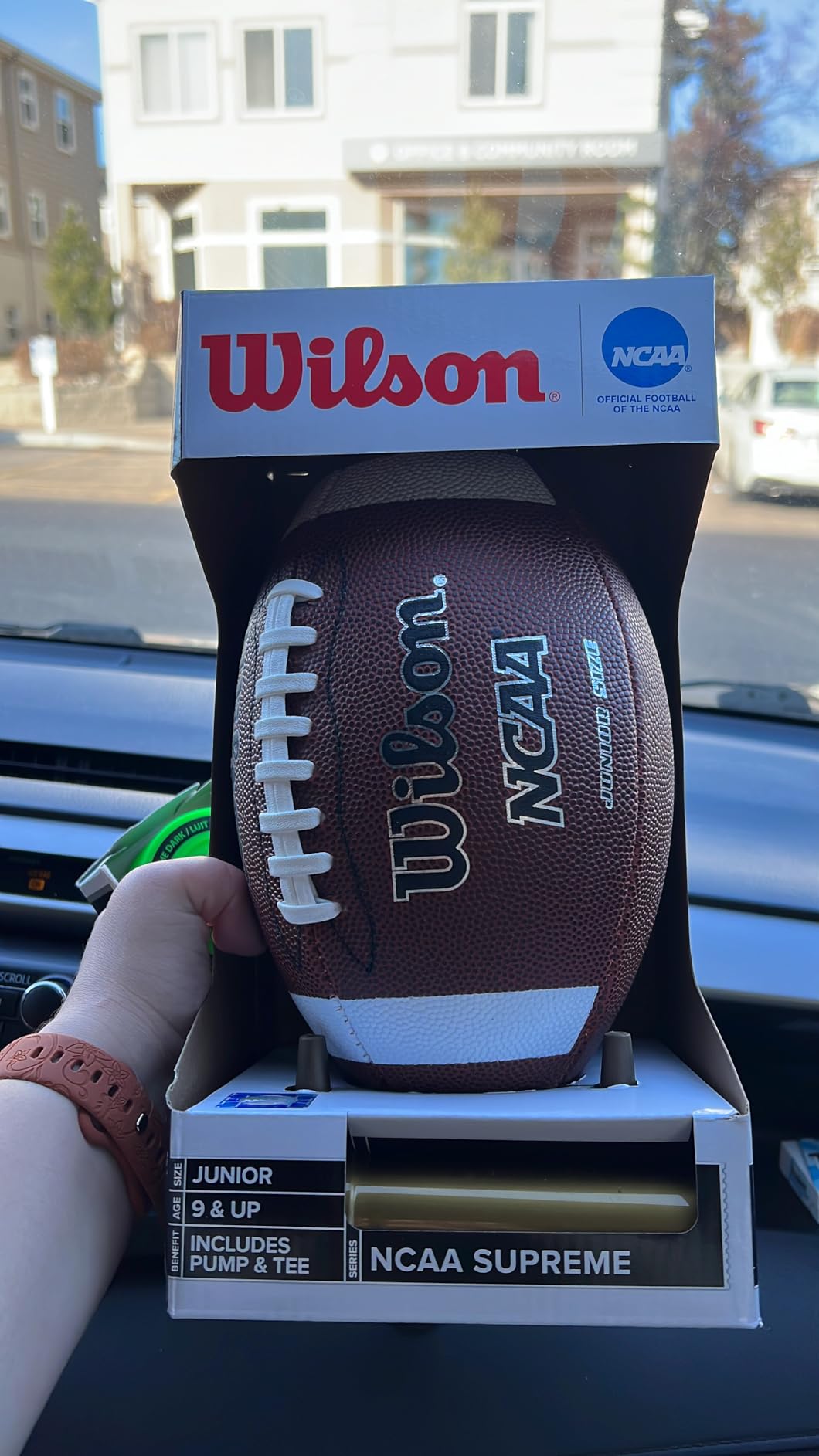 Wilson NCAA Supreme Composite Leather Football w/Pump & Tee - Junior Size, Brown customer photo 1