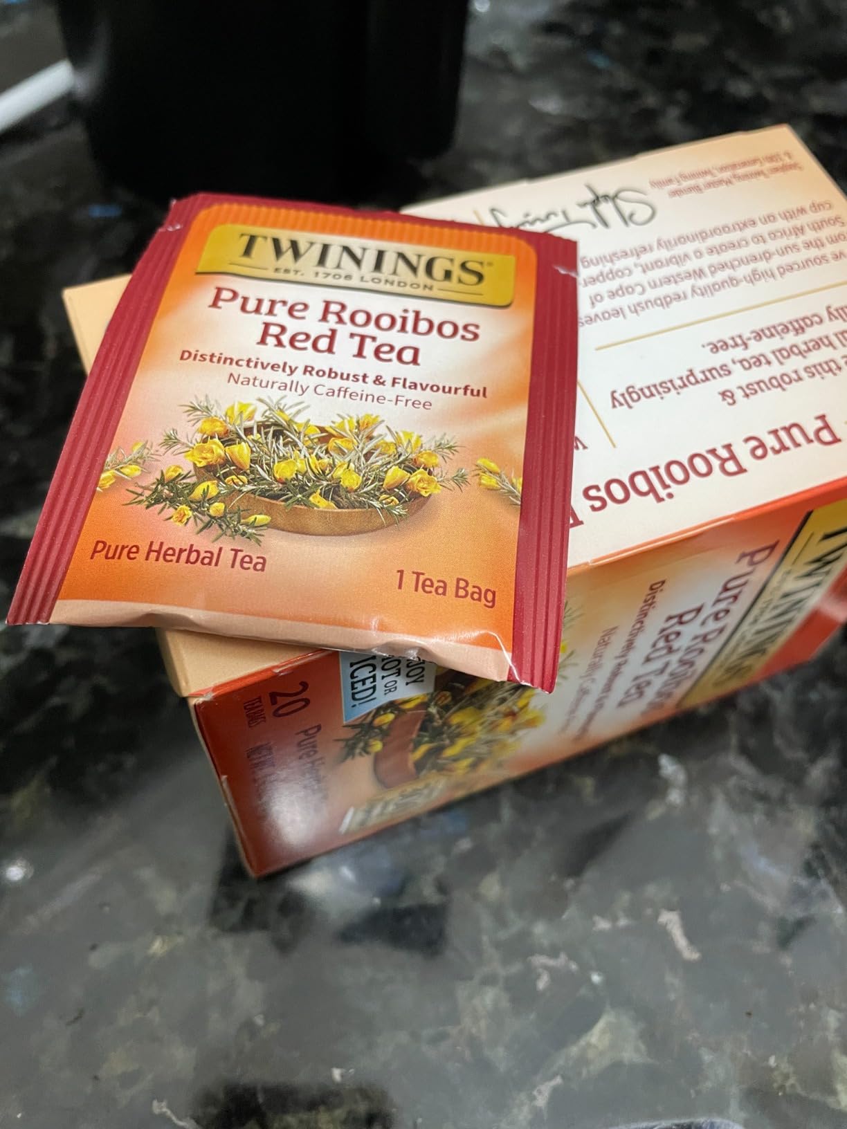 Twinings Pure Rooibos Red Herbal Tea Individually Wrapped Bags, 20 Count (Pack of 6), Sweet with Uplifting Aroma, Naturally Caffeine-Free, Enjoy Hot or Iced, 120 Teabags customer photo 2