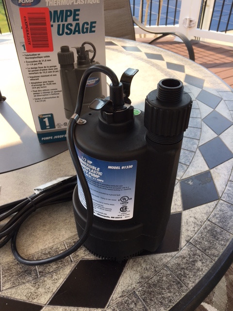 Superior Pump 91330 2400GPH Thermoplastic Submersible Utility Pump with 10-Foot Cord, 1/3 HP customer photo 1
