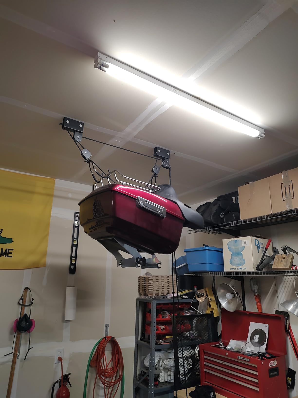 RAD Sportz Kayak Storage Hoist - Overhead Pulley System with 125lb Capacity for Canoes, Bikes, Ladders, and More - for up to 12-Foot Ceilings customer photo 2