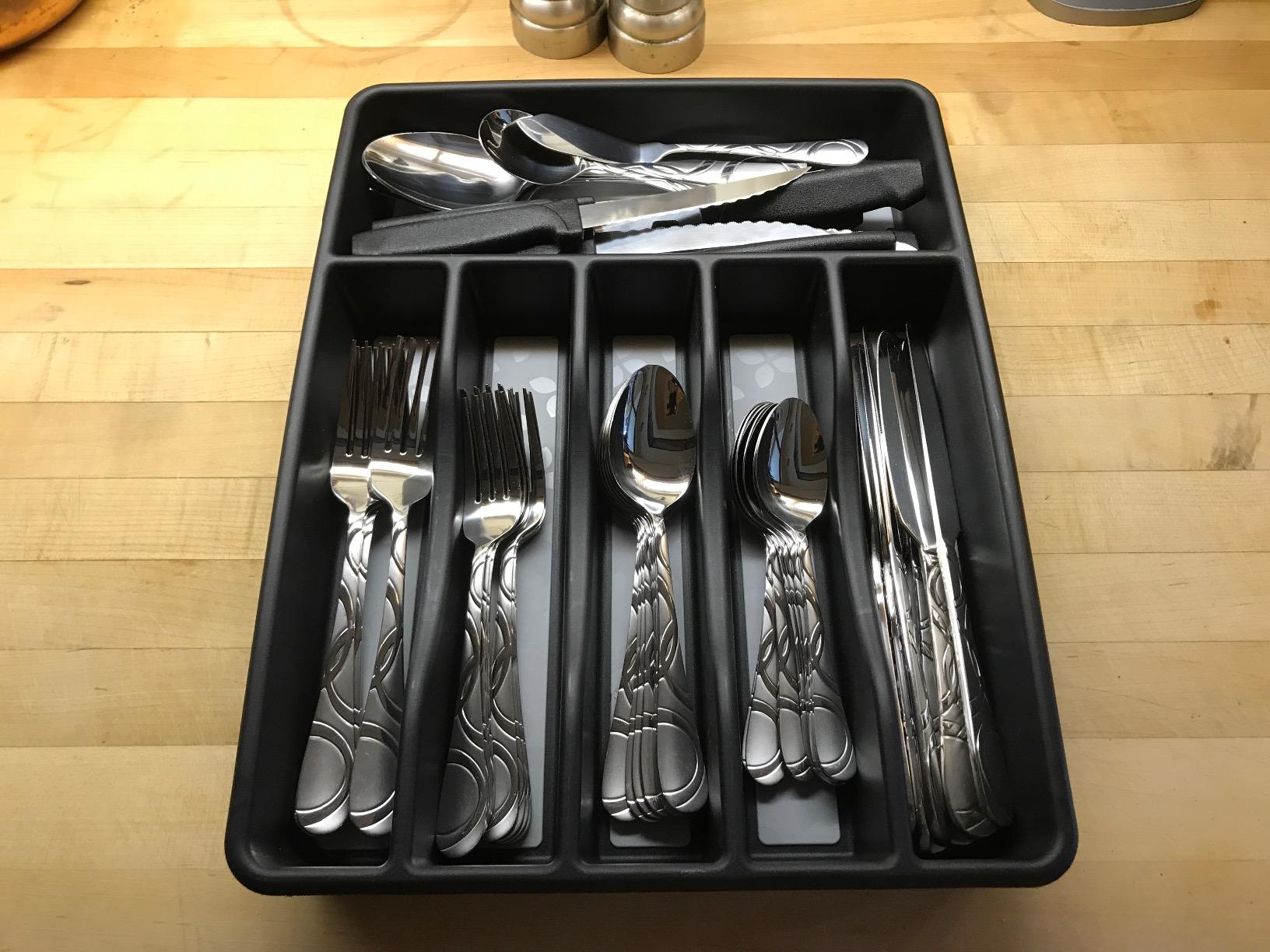 Pfaltzgraff Simplicity 53-Piece Flatware Set, 18/0 Stainless Steel Silverware Set for 8 with Serving Utensils, Classic Dining Cutlery for Everyday Use and Entertaining customer photo 1