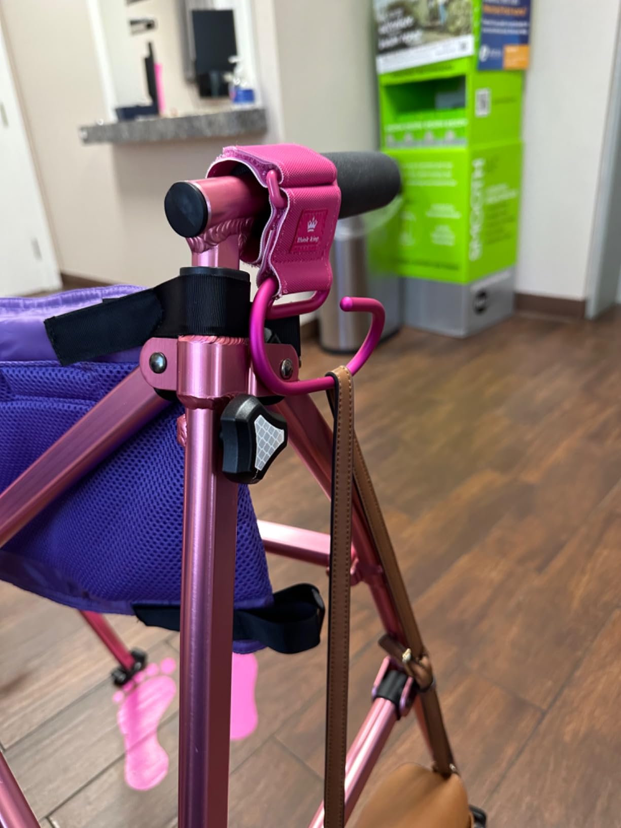 Stander Space Saver Walker, Lightweight Folding Rolling Mobility Aid for Seniors & Adults, Compact 2-Wheel Disability Device with 6-inch Wheels & Ski Glides for Walking Support, Regal Rose customer photo 1