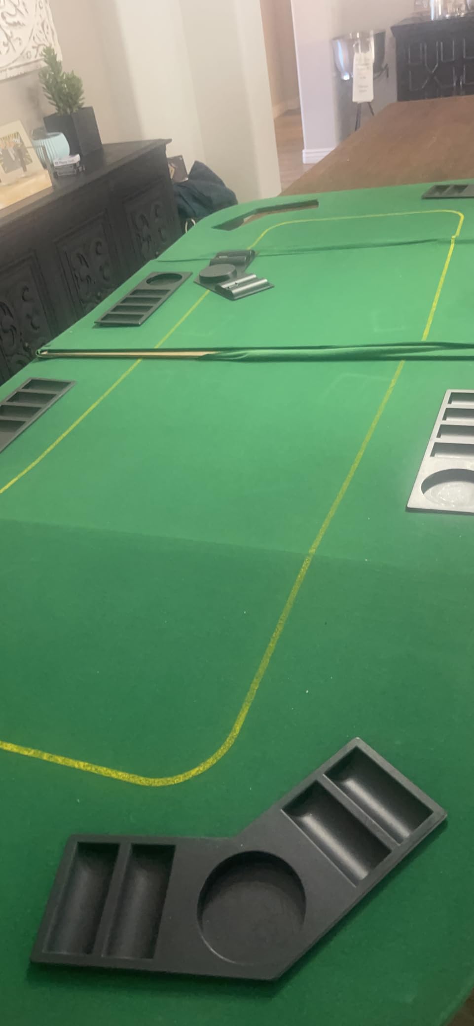 Trademark Poker Solid Wood Folding Poker Table Top, Green, 78.5” x 36” customer photo 1