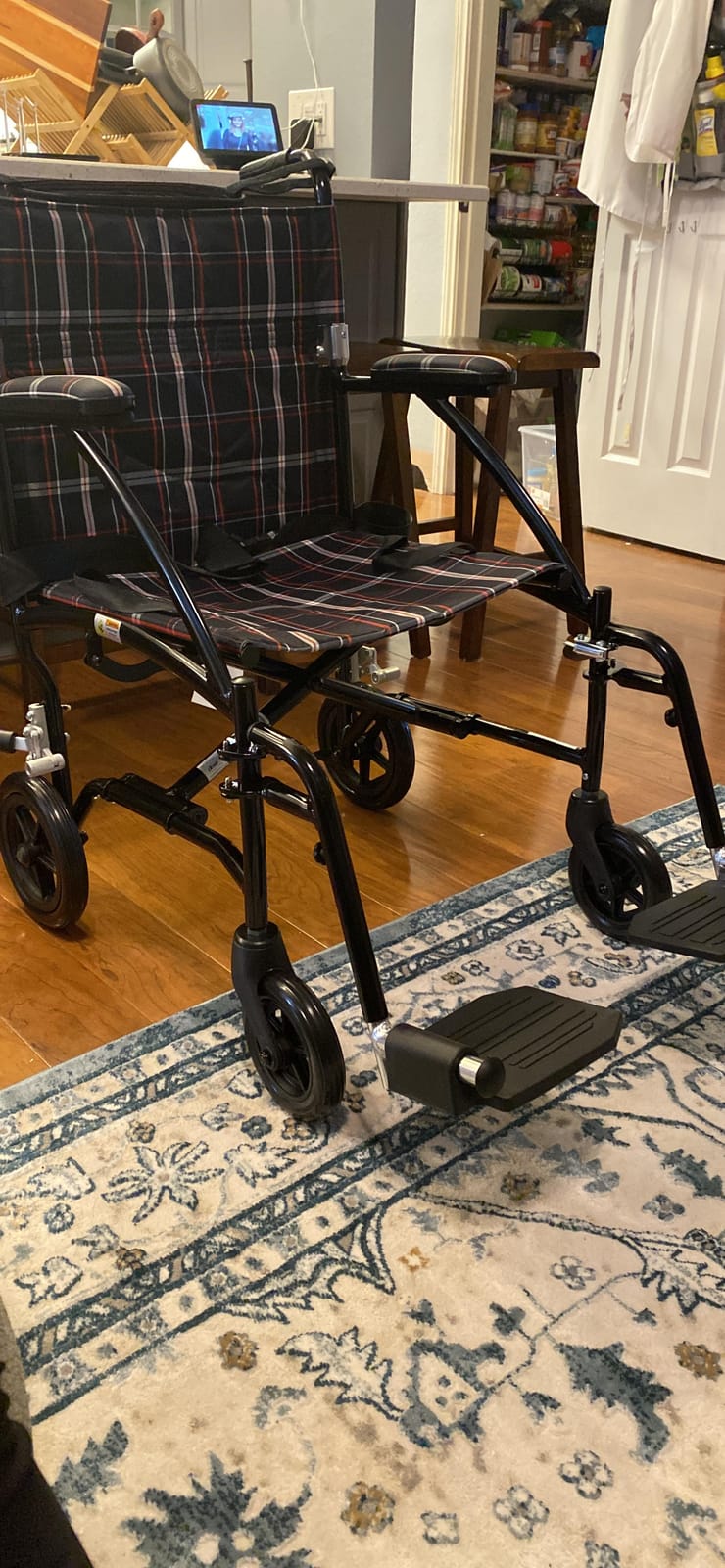 Drive Medical Fly-Lite Ultra Lightweight Folding Transport Wheelchair, Red customer photo 1