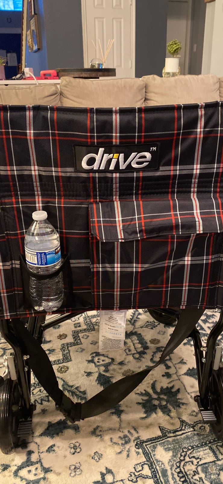 Drive Medical Fly-Lite Ultra Lightweight Folding Transport Wheelchair, Red customer photo 2