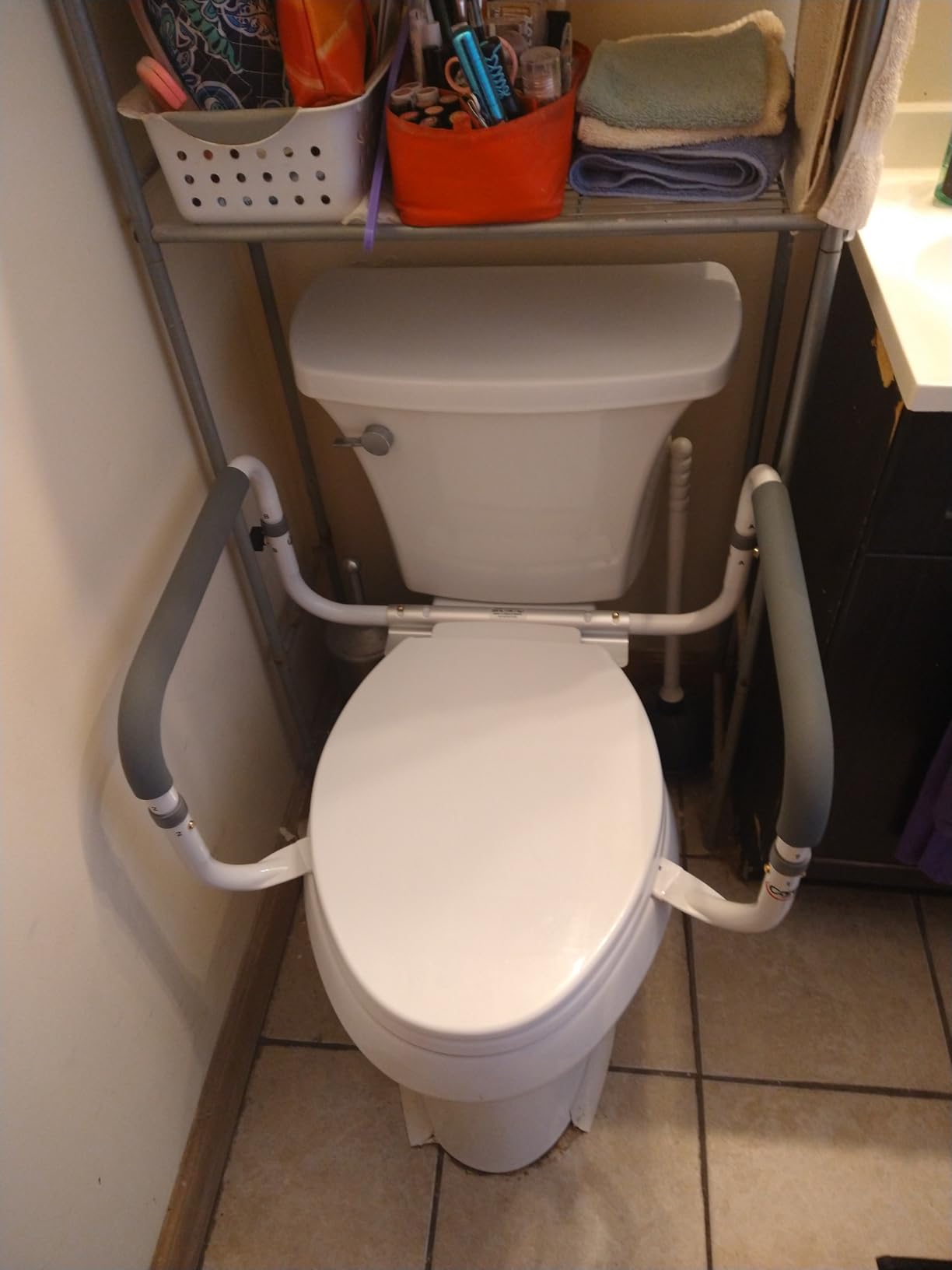 Carex Toilet Safety Frame - Toilet Safety Rails With Adjustable Width - Toilet Rails For Elderly, Handicap, Home Health Care Equipment After Surgery, Supports 300lbs customer photo 2