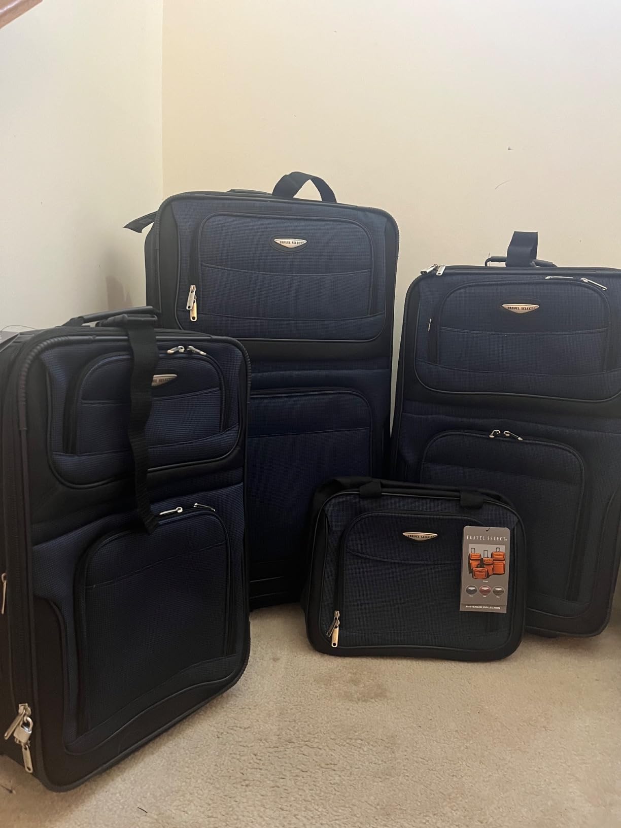 Travel Select Amsterdam Softside Expandable Luggage with Rolling Wheels, Orange, 4-Piece Set (15/21/25/29) customer photo 2