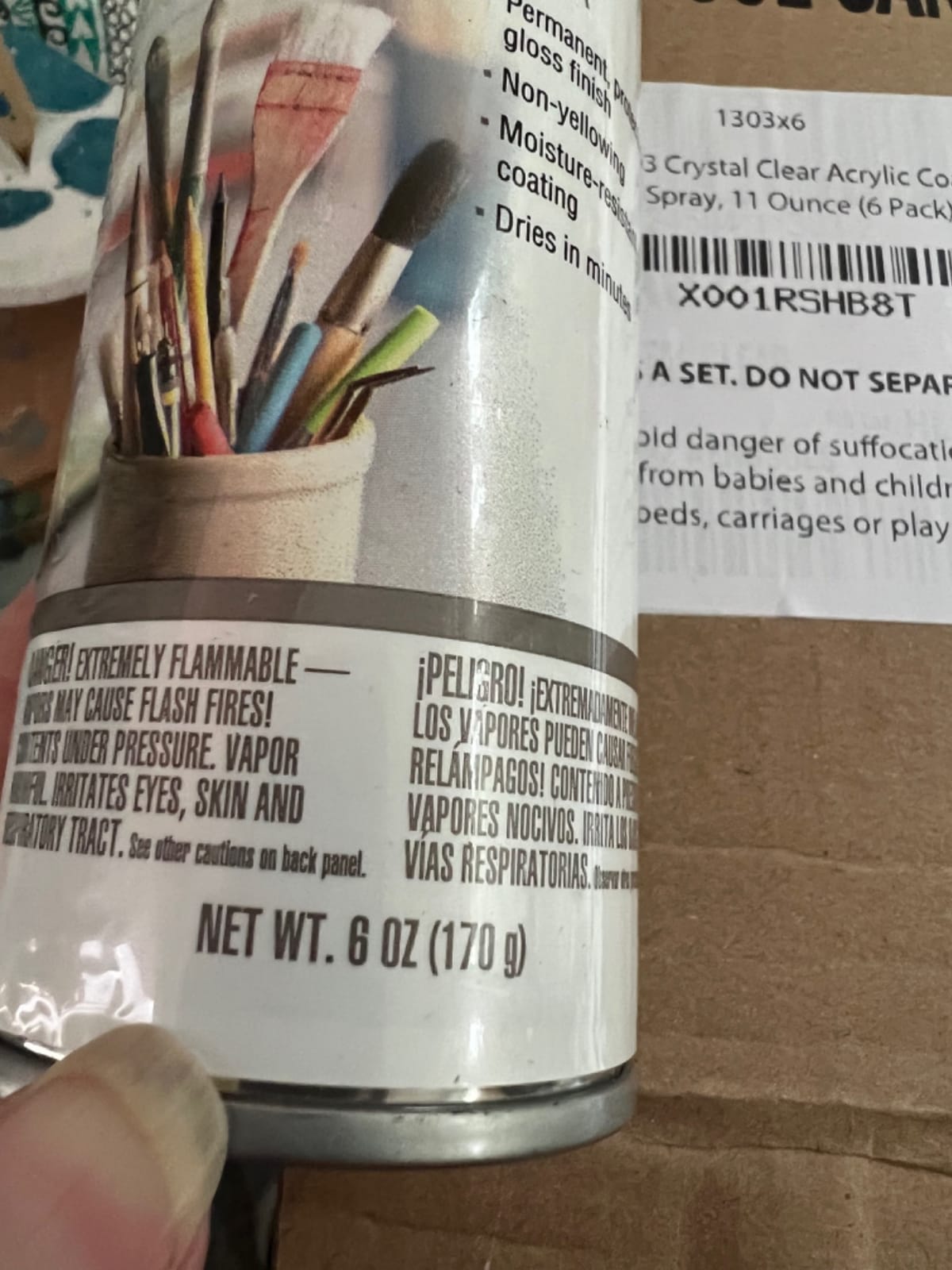 Krylon 1303 Crystal Clear Acrylic Coating, Artist Spray, 11 Ounce (6 Pack) customer photo 2