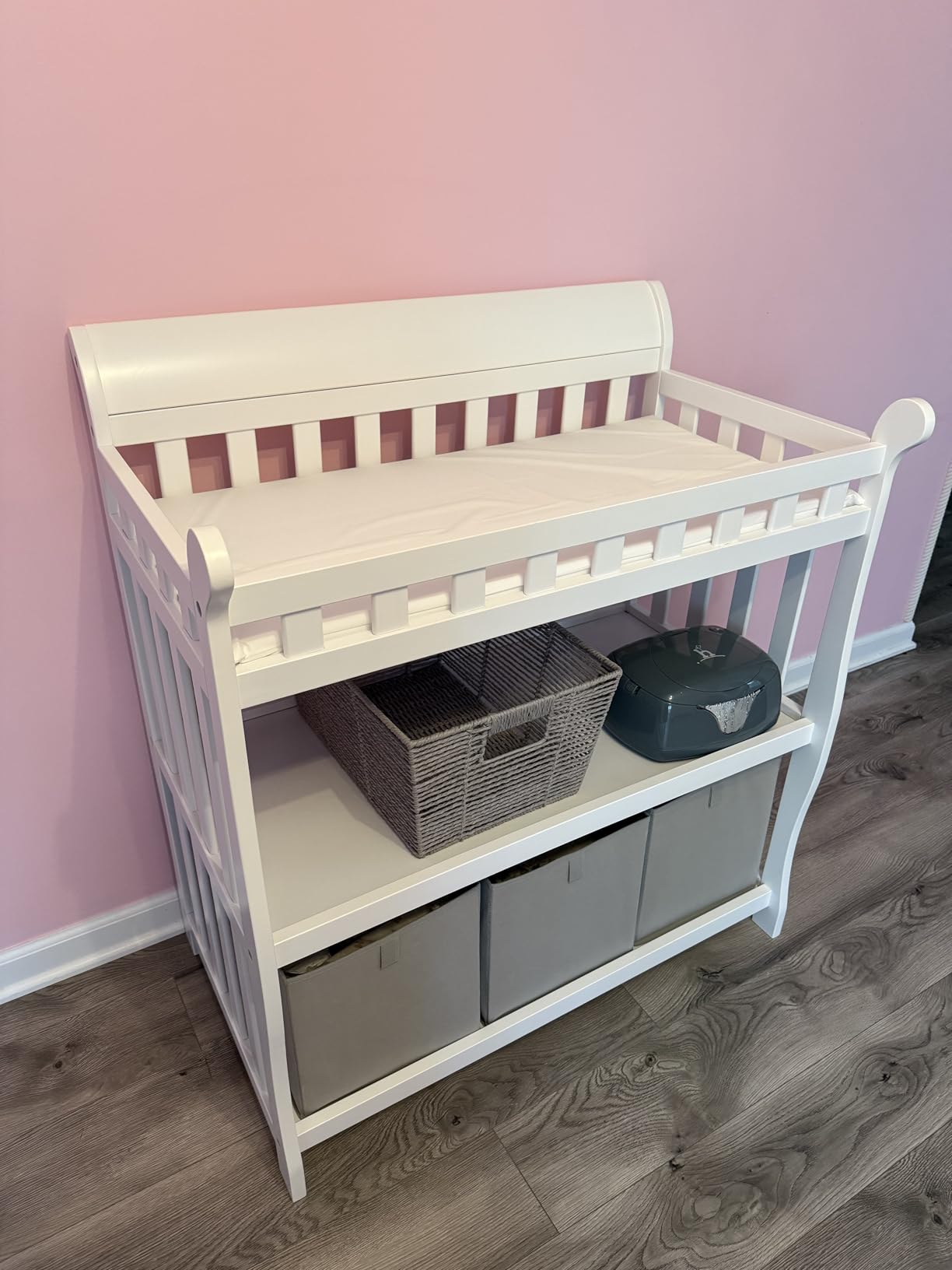 Delta Children Eclipse Changing Table with Changing Pad, White customer photo 1