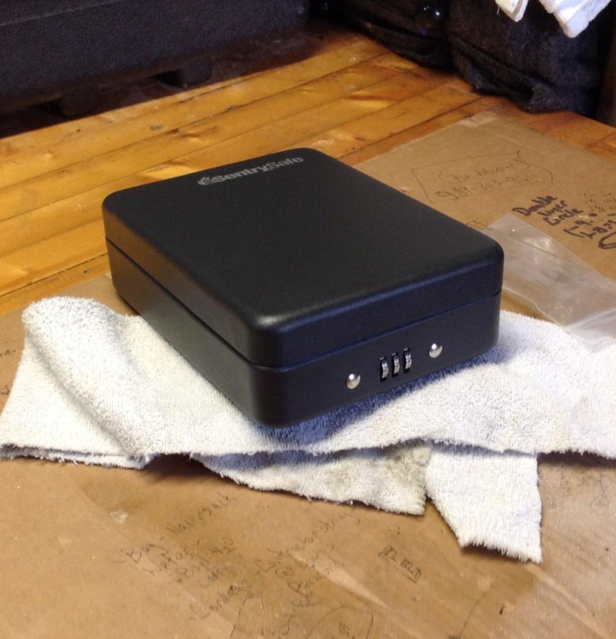 SentrySafe Small Safe, Black Lock Box with Combination Lock for Office or Dorm Secures Money, Passport, Jewelry, 0.05 Cubic Feet, Exterior: 2.6 in. H x 5.9 in. W x 8.0 in. D, ‎P005C customer photo 1