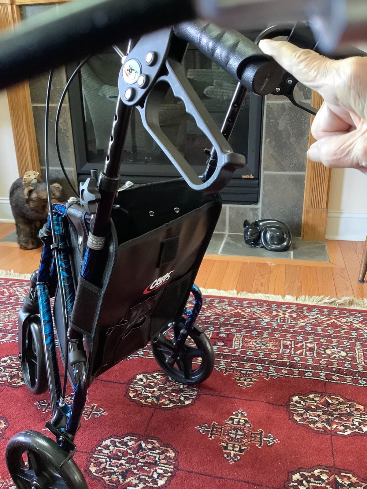 Carex 3 Wheel Walker for Seniors, Foldable, Rollator Walker with Three Wheels, Three Wheel Rolling Walker Height Adjustable for Seniors, Blue, Trio, Folding customer photo 2