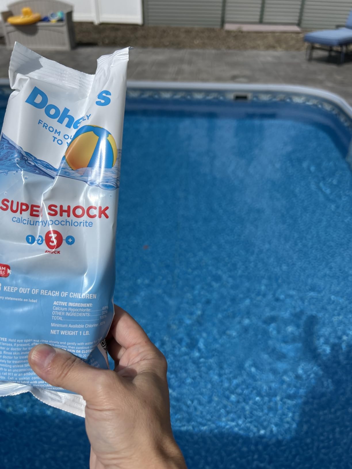 Doheny's Super Pool Shock | Pro-Grade Chlorine Shock, Quick-Dissolving, Fast-Acting 68% Cal-Hypo Granular Pool Shock | 24 x 1lb Bags, Proudly Made in the USA customer photo 1