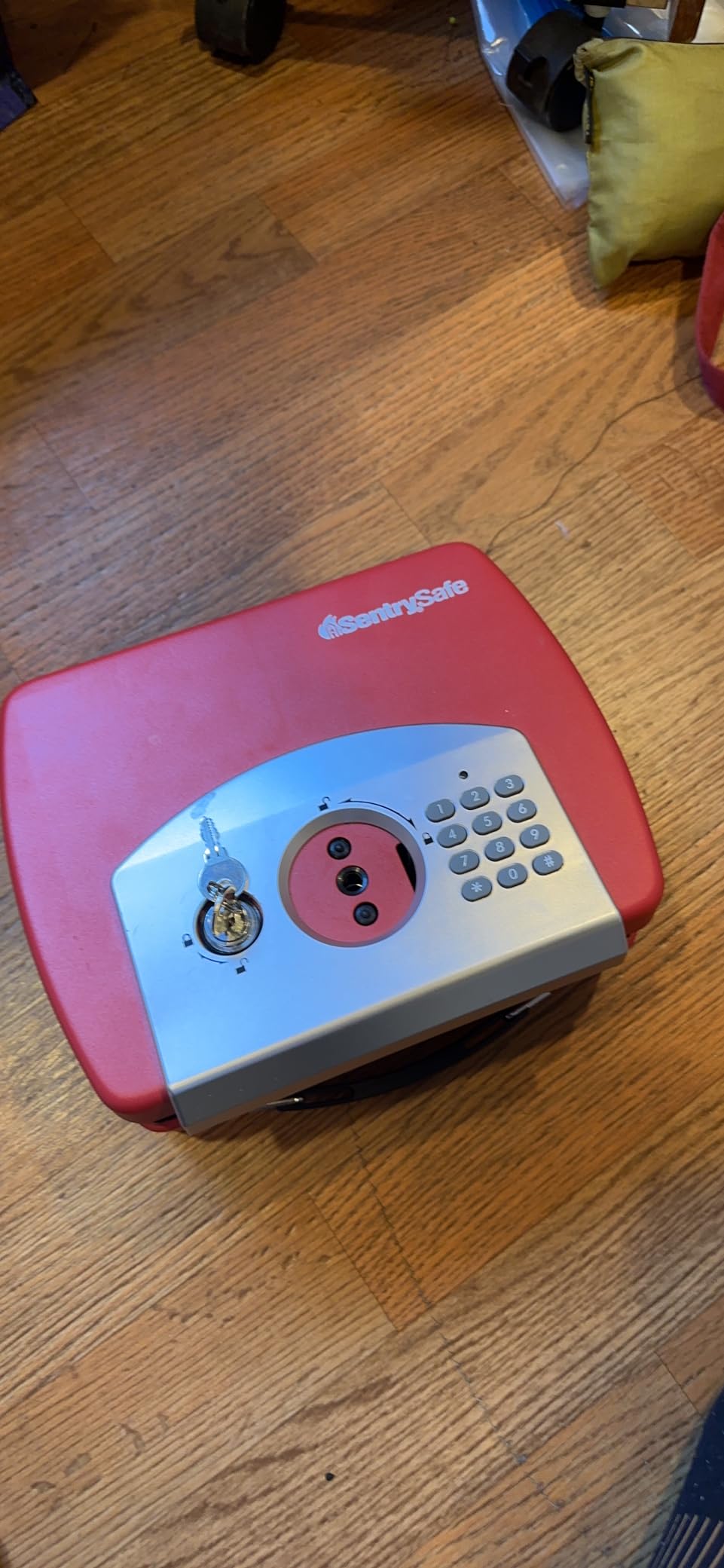 SentrySafe Red Electronic Compact Safe with Steel Tether, Travel Safe Fits in Luggage and Secures Small Valuables During Travel, 0.08 Cubic Feet, P008ERED customer photo 1