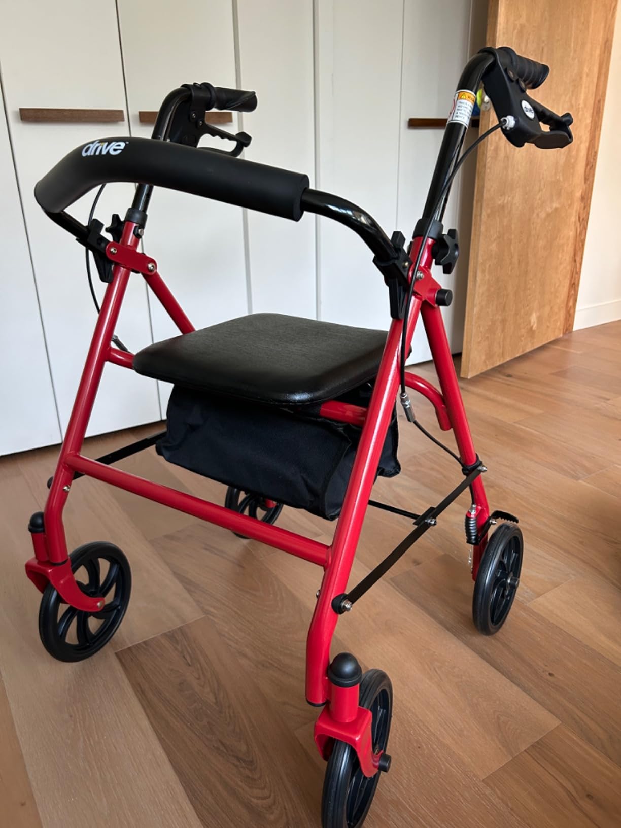 Drive Medical Rollator Walker with Seat, 7.5 Inch Wheels, Red customer photo 2