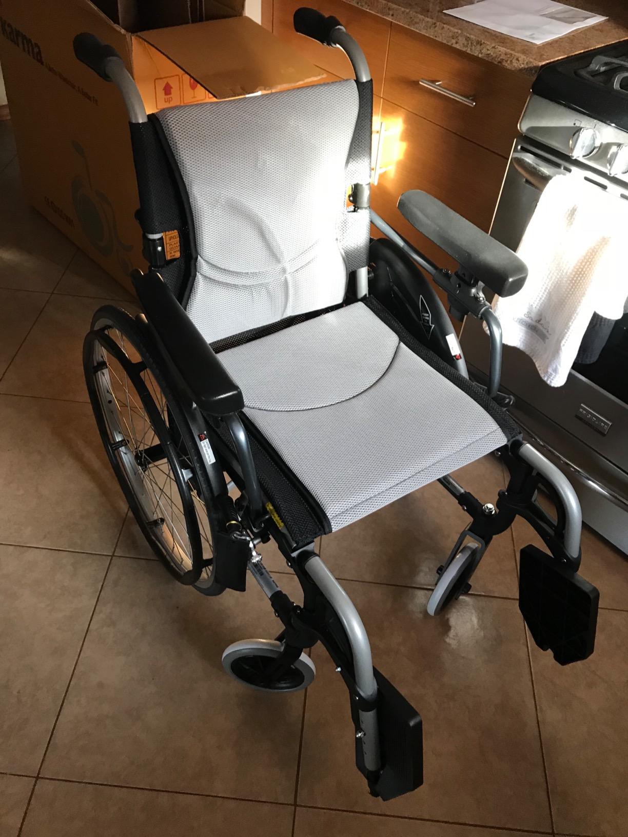 Karman S-ERGO 305 29 lbs Lightweight Ergonomic Wheelchair with Quick Release Wheels, Frame Rose Red, Seat Size 18