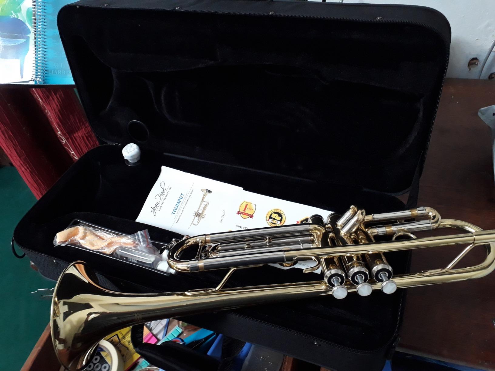 Jean Paul TR-330 Student Bb Trumpet, Two-Piece Yellow Brass Bell, Stainless Steel Valves, U.S. Play-Tested, Gold Lacquer Finish, 7C Mouthpiece and Semi-Hard Case Included customer photo 2