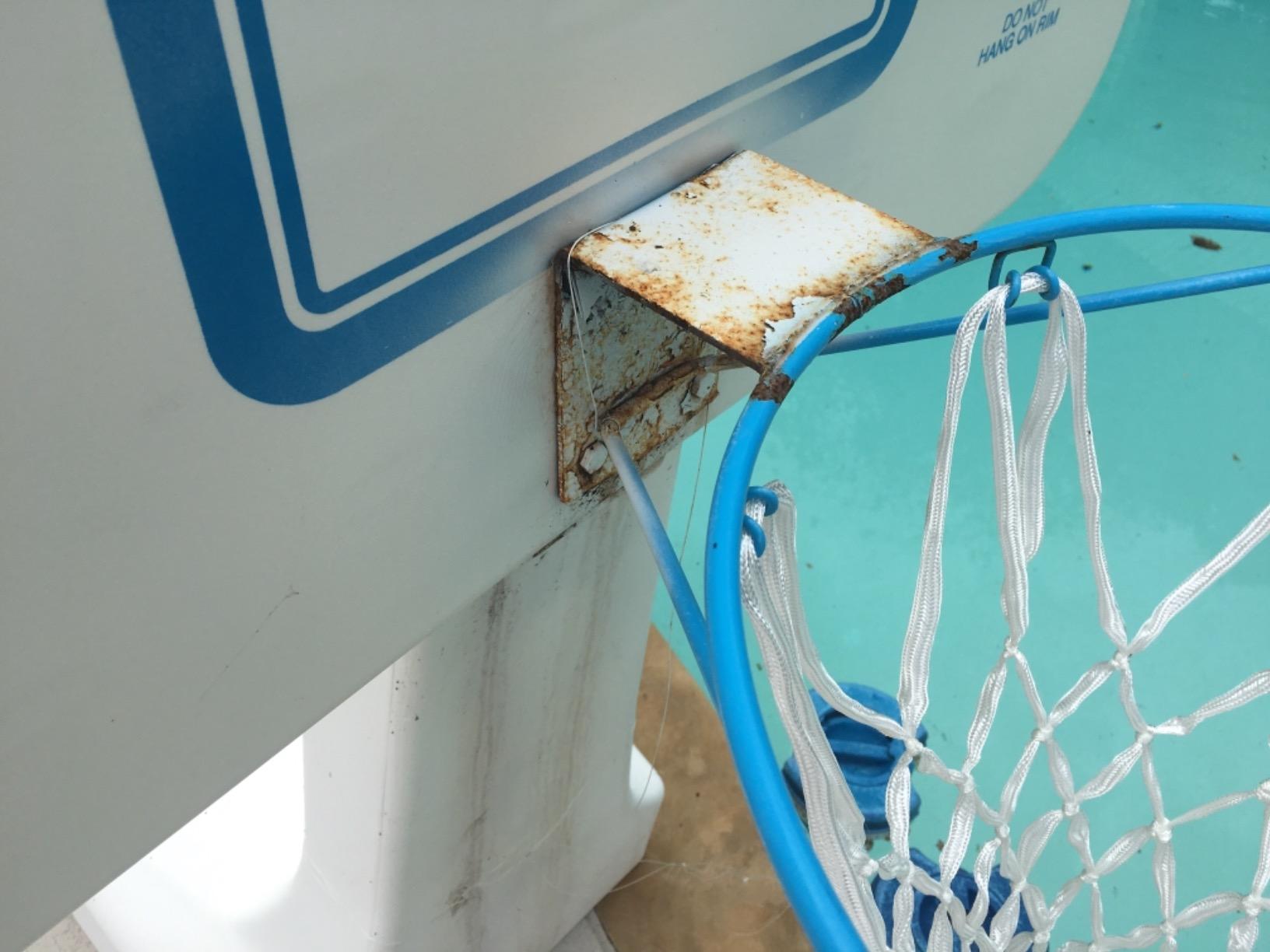 Dunn-Rite PoolSport Swimming Pool Basketball Hoop w/Ball, Base, & 13.5 Inch Stainless Steel Rim, Choose Basketball or Volleyball Combo customer photo 1