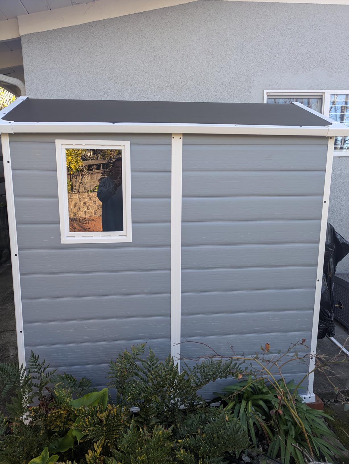 Keter Manor 4x6 Resin Outdoor Storage Shed Kit-Perfect to Store Patio Furniture, Garden Tools Bike Accessories, Beach Chairs and Lawn Mower, Grey & White customer photo 1
