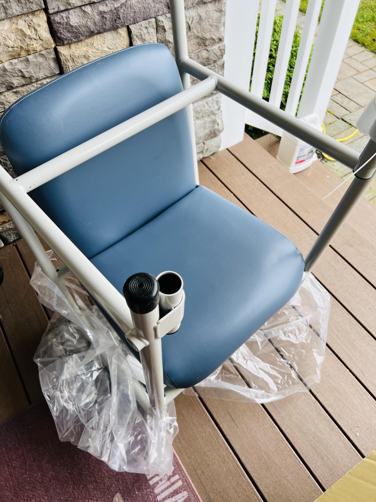 Lumex Everyday Hip Chair with Adjustable Footrest for Hip or Knee Surgery Recovery, Rosewood customer photo 2