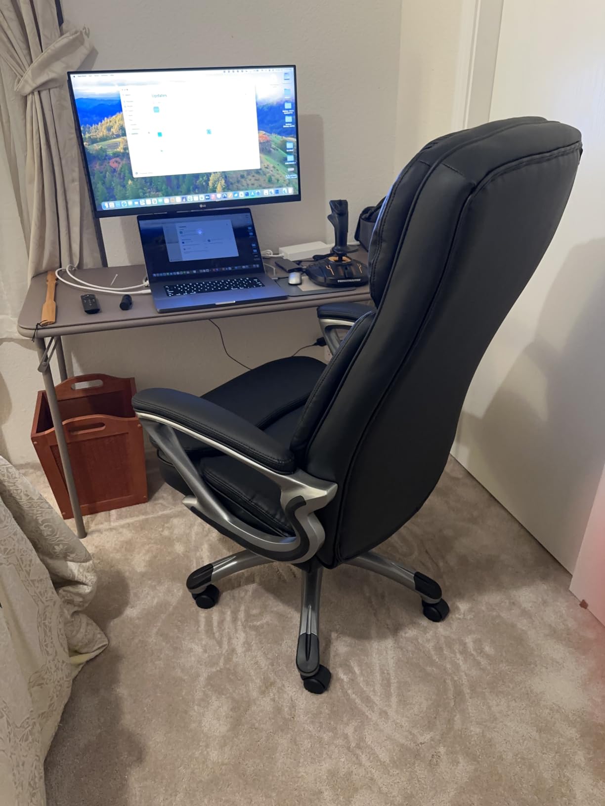 Serta Ergonomic Big and Tall Executive Office Chair Lumbar Support, Leather | Fairbanks, Gaming Chair with Headrest, 350lb Capacity, Padded Arms, Semi-Plush Seat Cushion, Adjustable Height & Tilt, Black customer photo 2