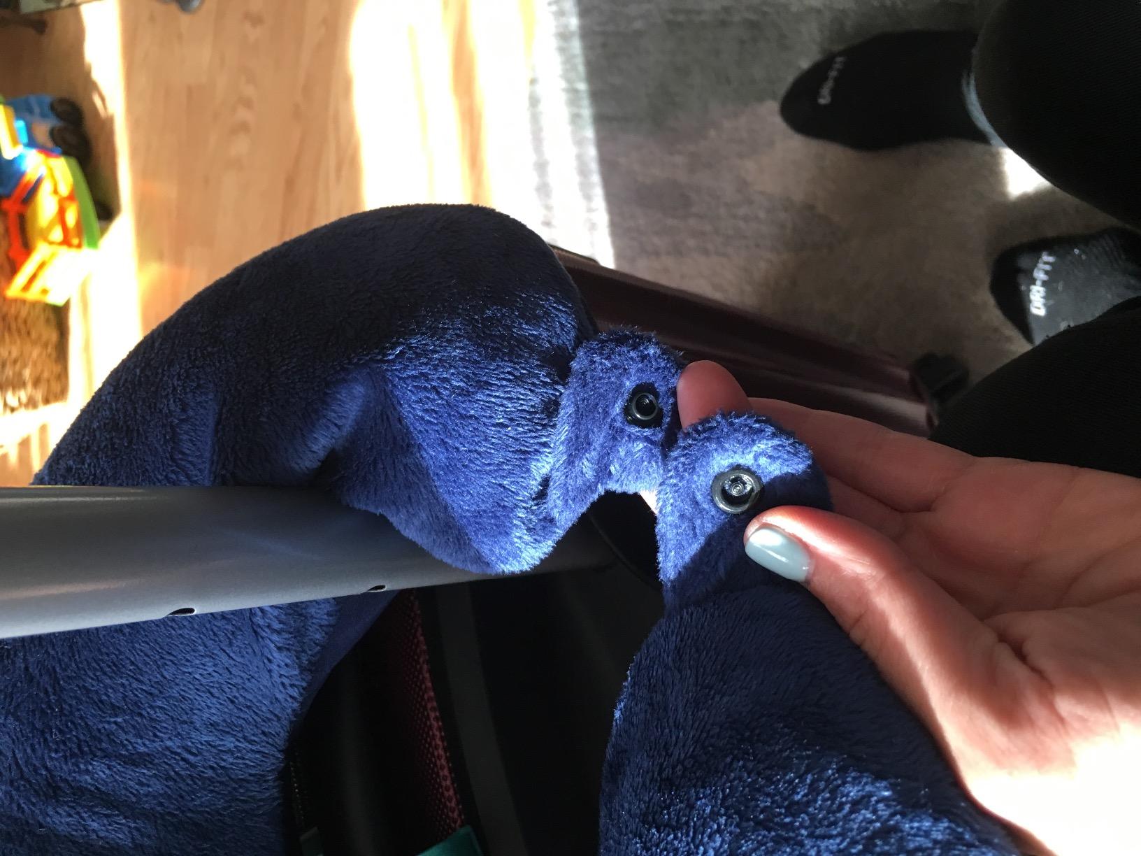 Cloudz Dual Comfort Microbead Airplane Travel Neck Pillow. Super Soft Cozy Plush Fabric on One Side, Cool Relaxing Spandex on the Other! Customize Your Comfort and Support at Home or On the Go!- Blue customer photo 1
