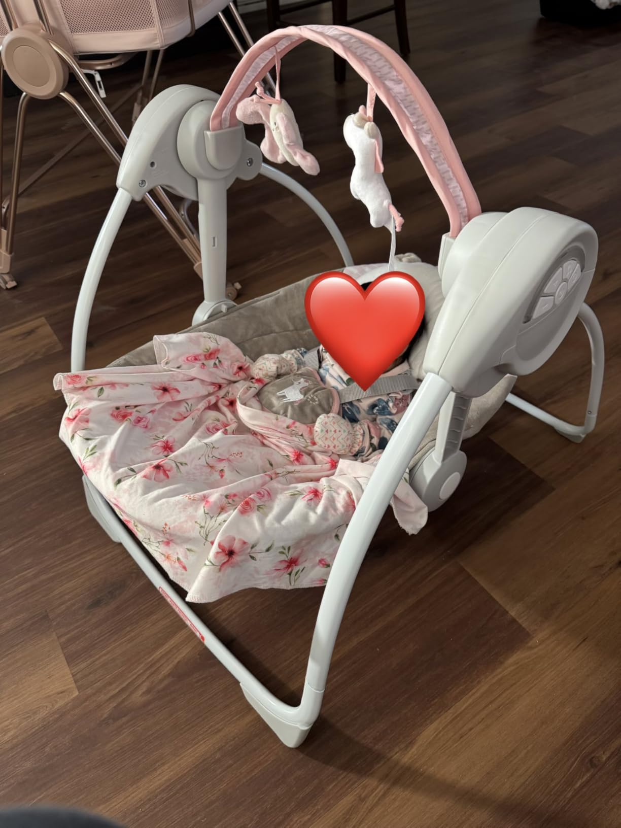 Ingenuity Soothe 'n Delight Portable Baby Swing for Infant, Newborn to 9M customer photo 2