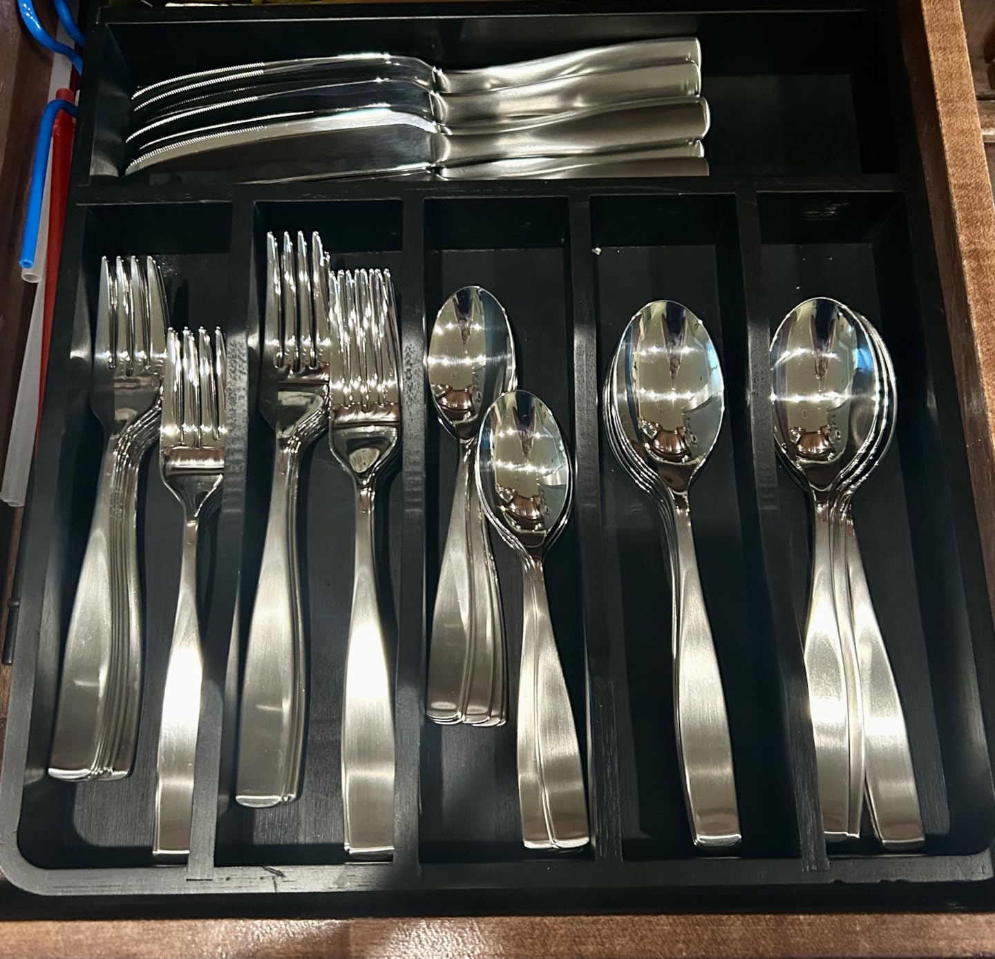 Mikasa Satin Loft 65-Piece Flatware Set, Service for 12, 18/10 Stainless Steel Silverware with Satin Finish, Includes Serving Utensils, Dishwasher Safe customer photo 1