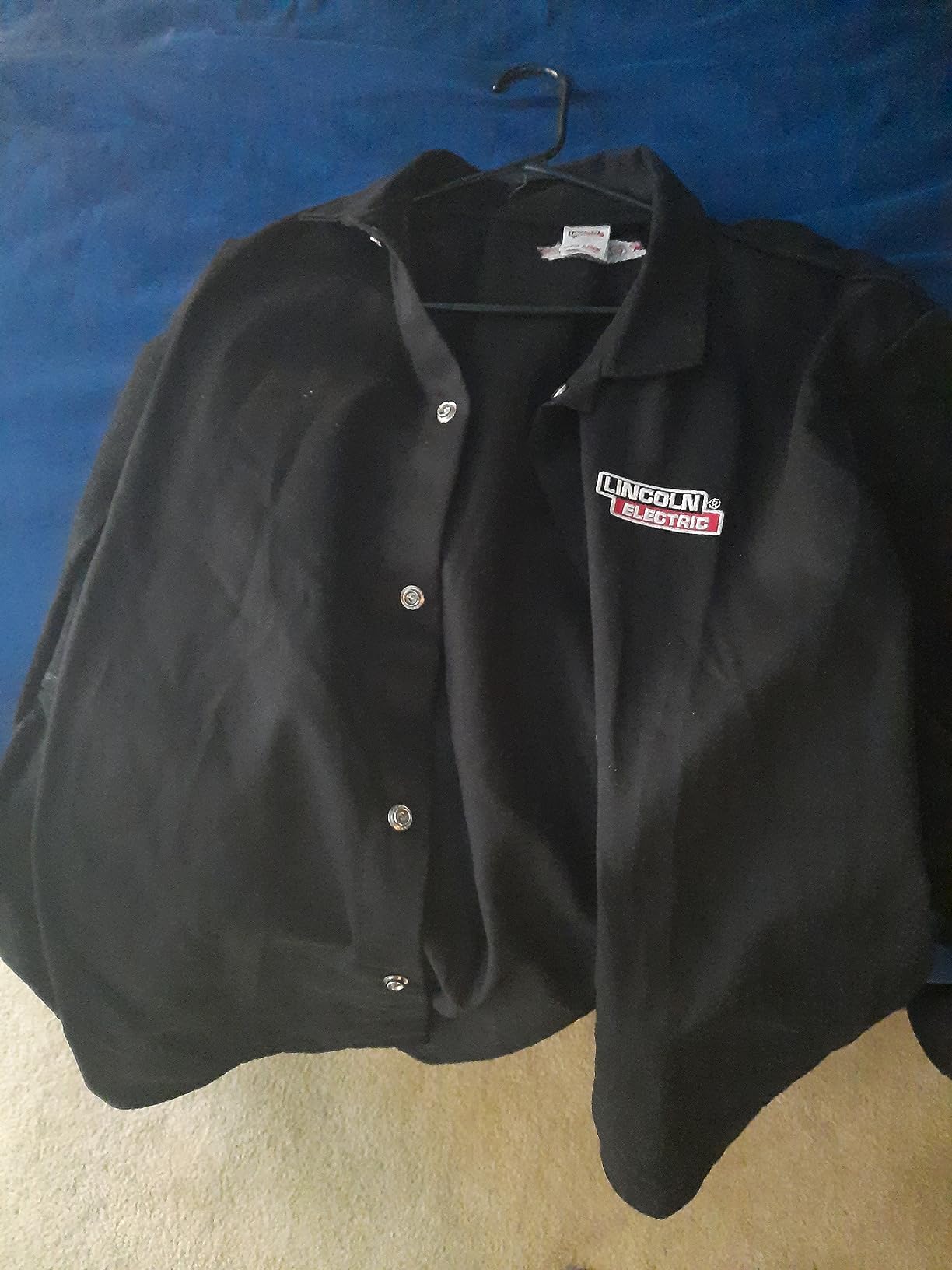 Lincoln Electric unisex adult Traditional Split Leather Sleeved Welding Jacket, Black, Medium US customer photo 2