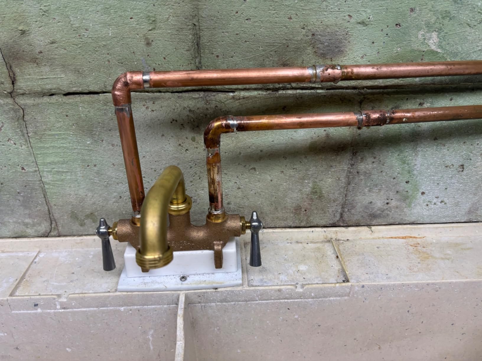 Central Brass 466 Two Handle Laundry Faucet Commercial Quality Wall Mount Easy Installation customer photo 2