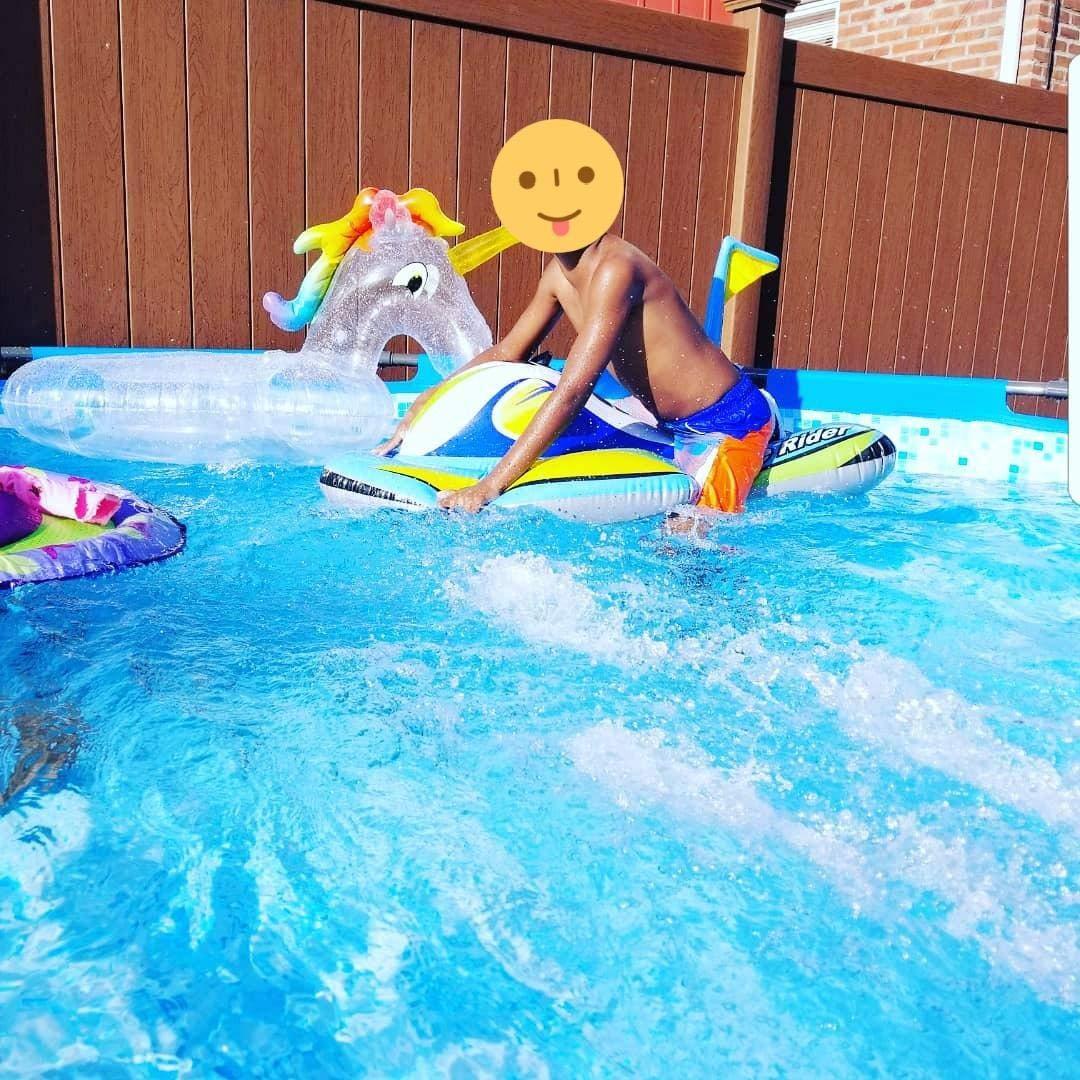 Intex Wave Rider Inflatable Pool Float: Pool Toy for Kids – Heavy-Duty Handle – 88lb Weight Capacity – 46