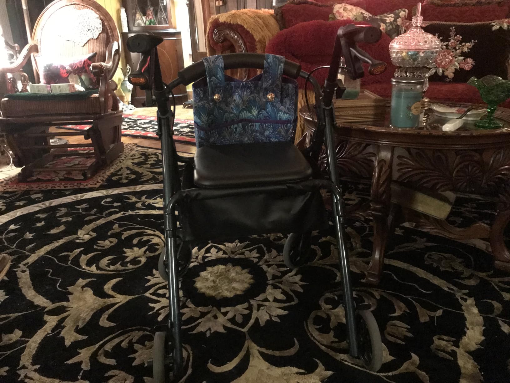 NOVA GetGo Petite Ultra Narrow Rollator Walkers for Seniors with Seat, Lightweight Walker for Elderly, Only 13 lbs, Narrow Frame, Folding Walker with Wheels and Seat, Extra Lightweight, Color Blue customer photo 2