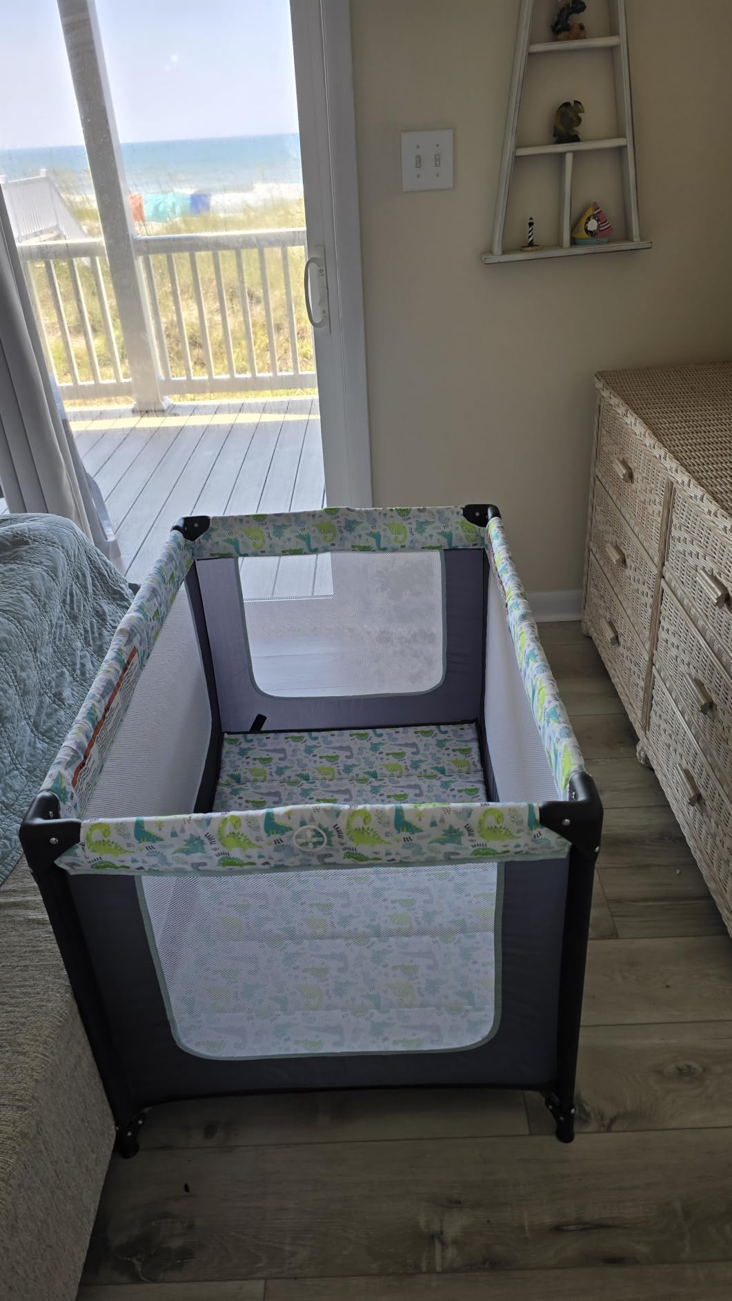 Dream On Me Zodiak Portable Playard, Compact for Travel, Carry Bag, Gray & Pink customer photo 1